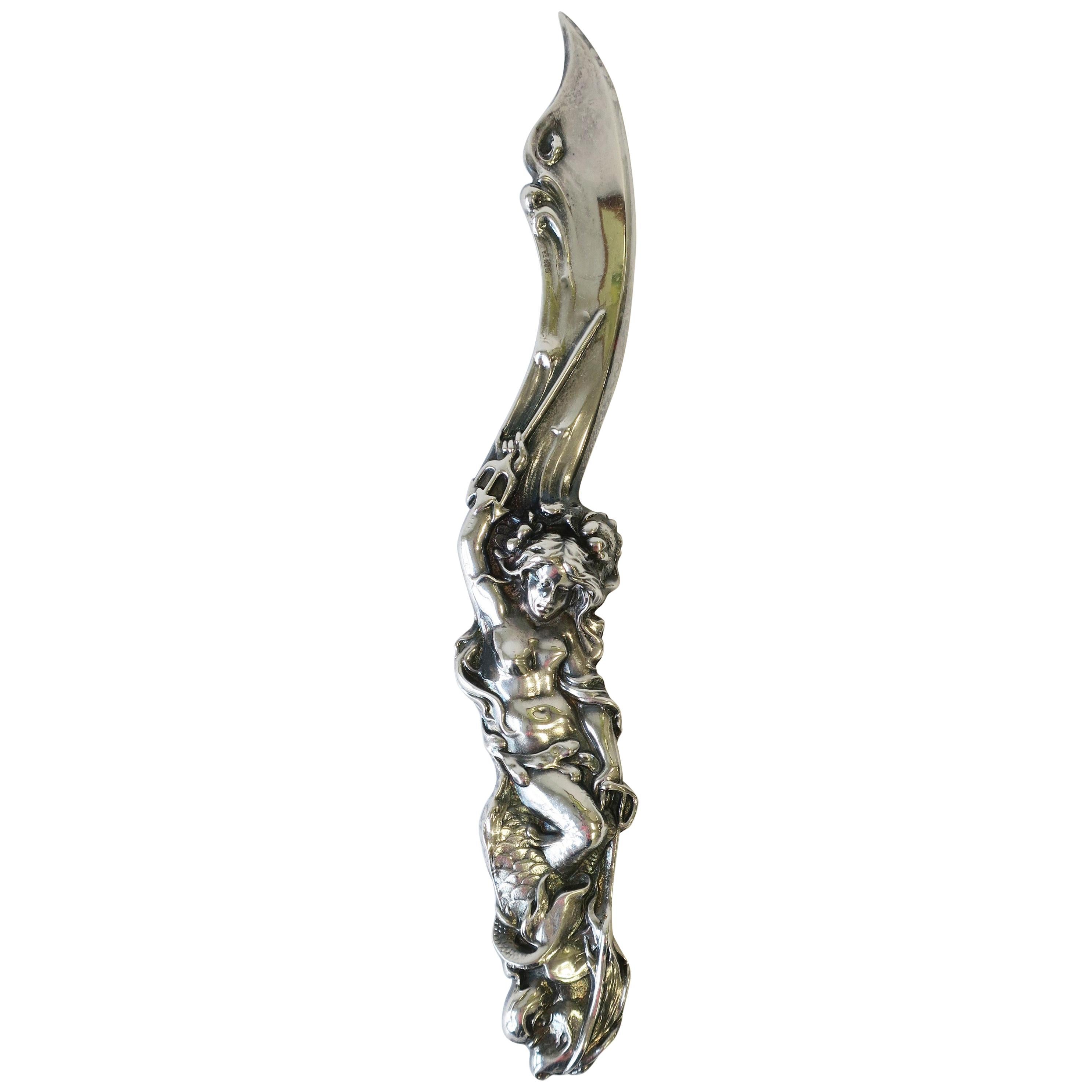 Art Nouveau Letter Opener with Mermaid, 1990s