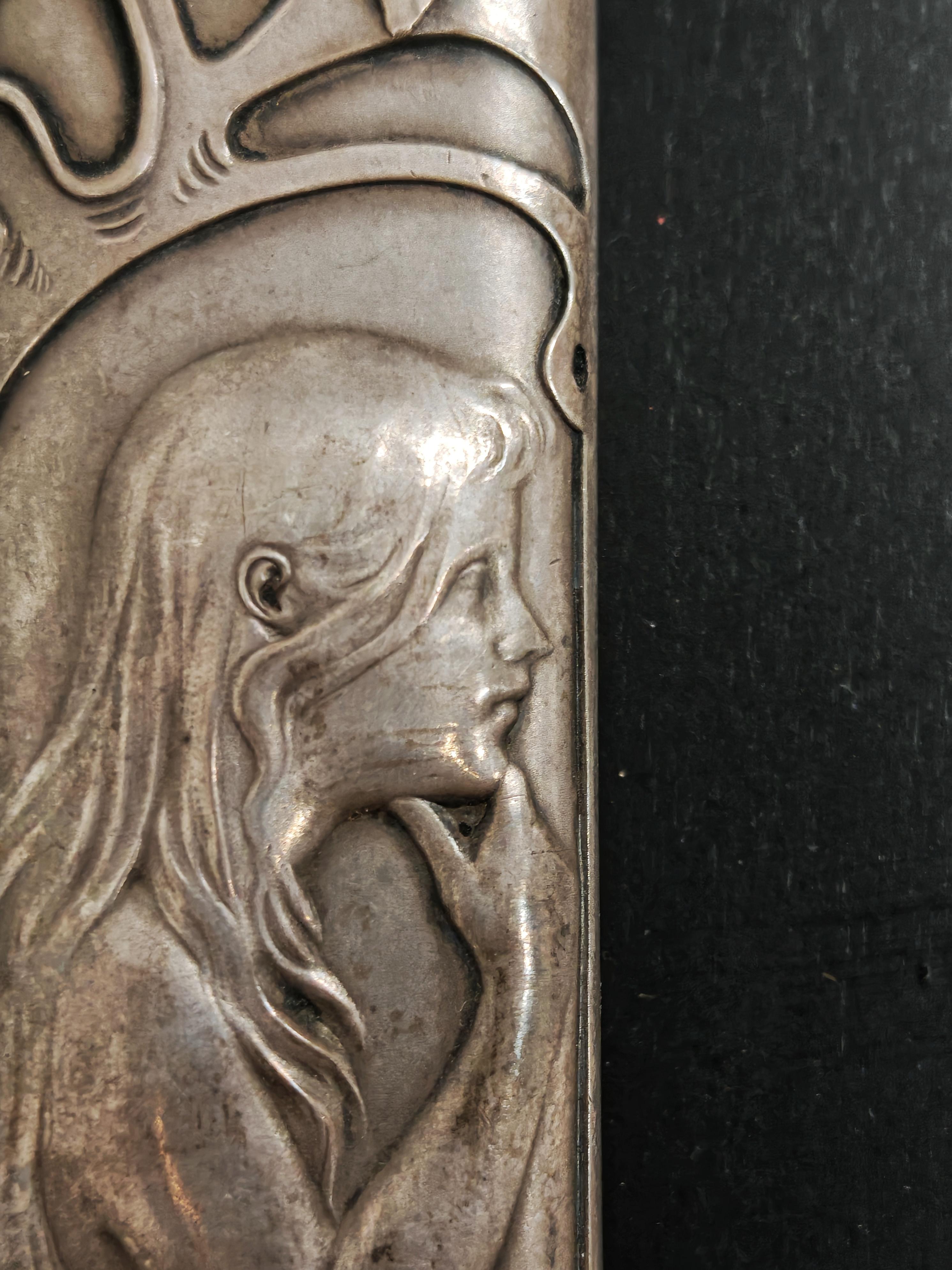 Early 20th Century Art Nouveau Letter Opener with stunning silver (plated) handle and ivory tip For Sale