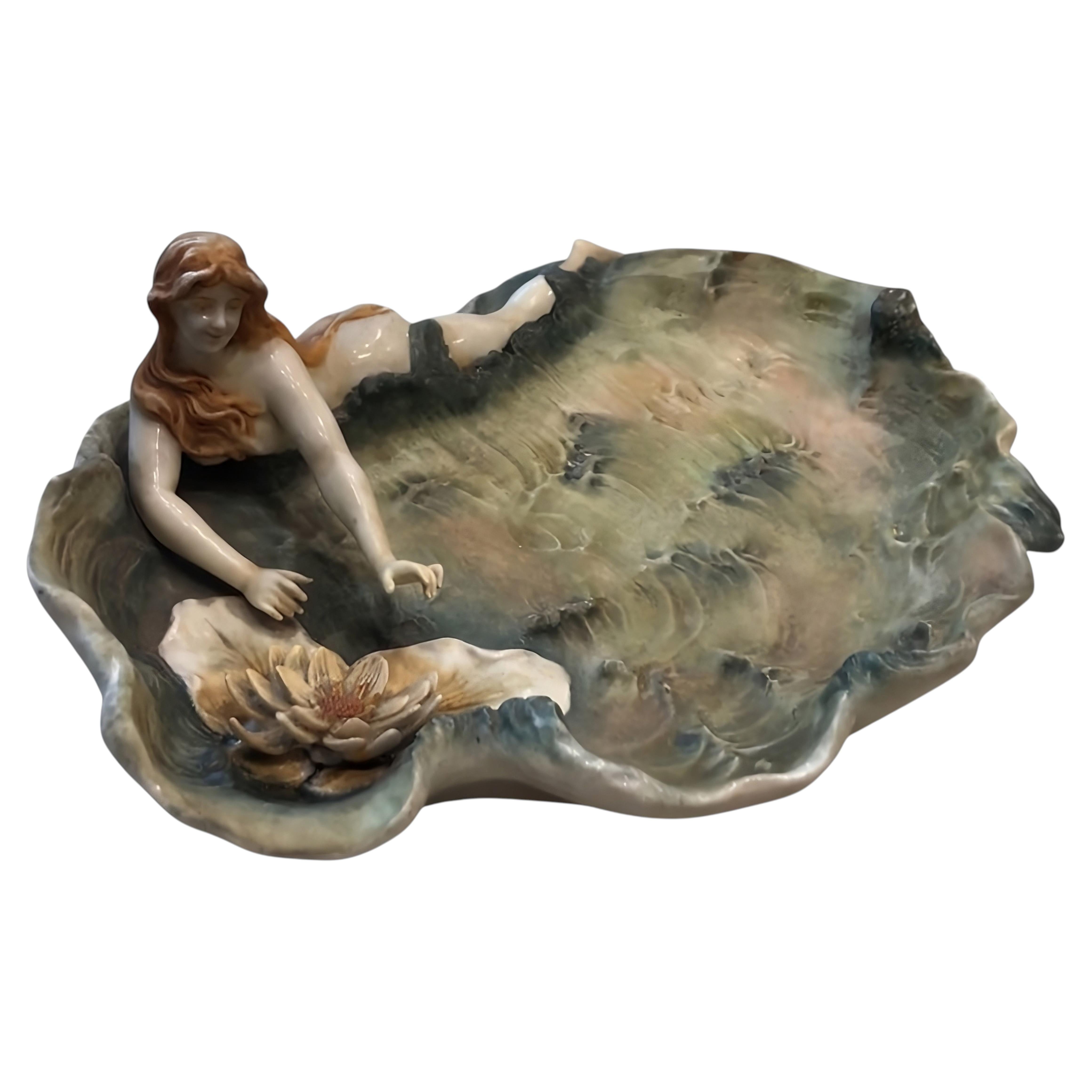 Art Nouveau , Liberty , Jugendstil Faience Centerpiece from Austria, 1897