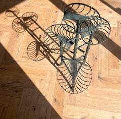 Art Nouveau Lily Pad Iron Plant Stand After Salterini, 20th Century