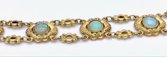 Art Nouveau Link Bracelet Opal 14 Karat Gold