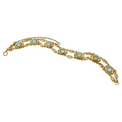 Art Nouveau Link Bracelet Opal 14 Karat Gold