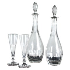 Ensemble de carafes à liqueur Art Nouveau, années 1900, France, 37 cm