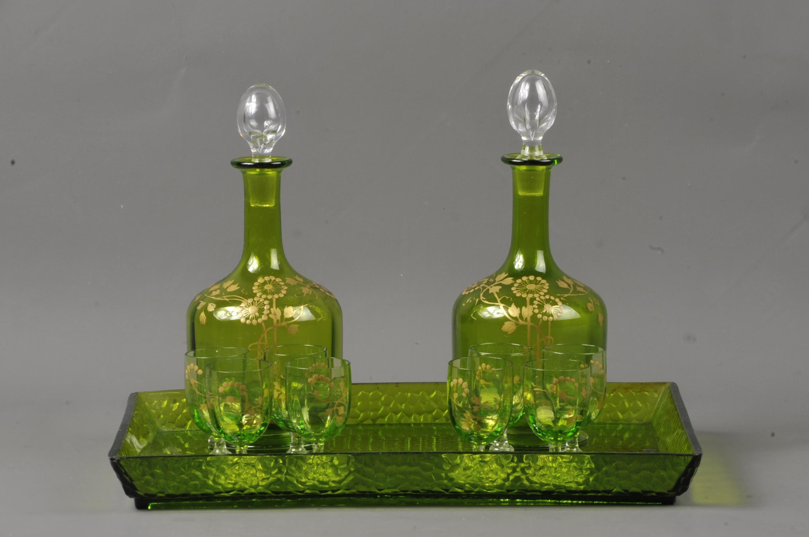 Art Nouveau Liquor Service Stamped from Baccarat Crystal For Sale 1