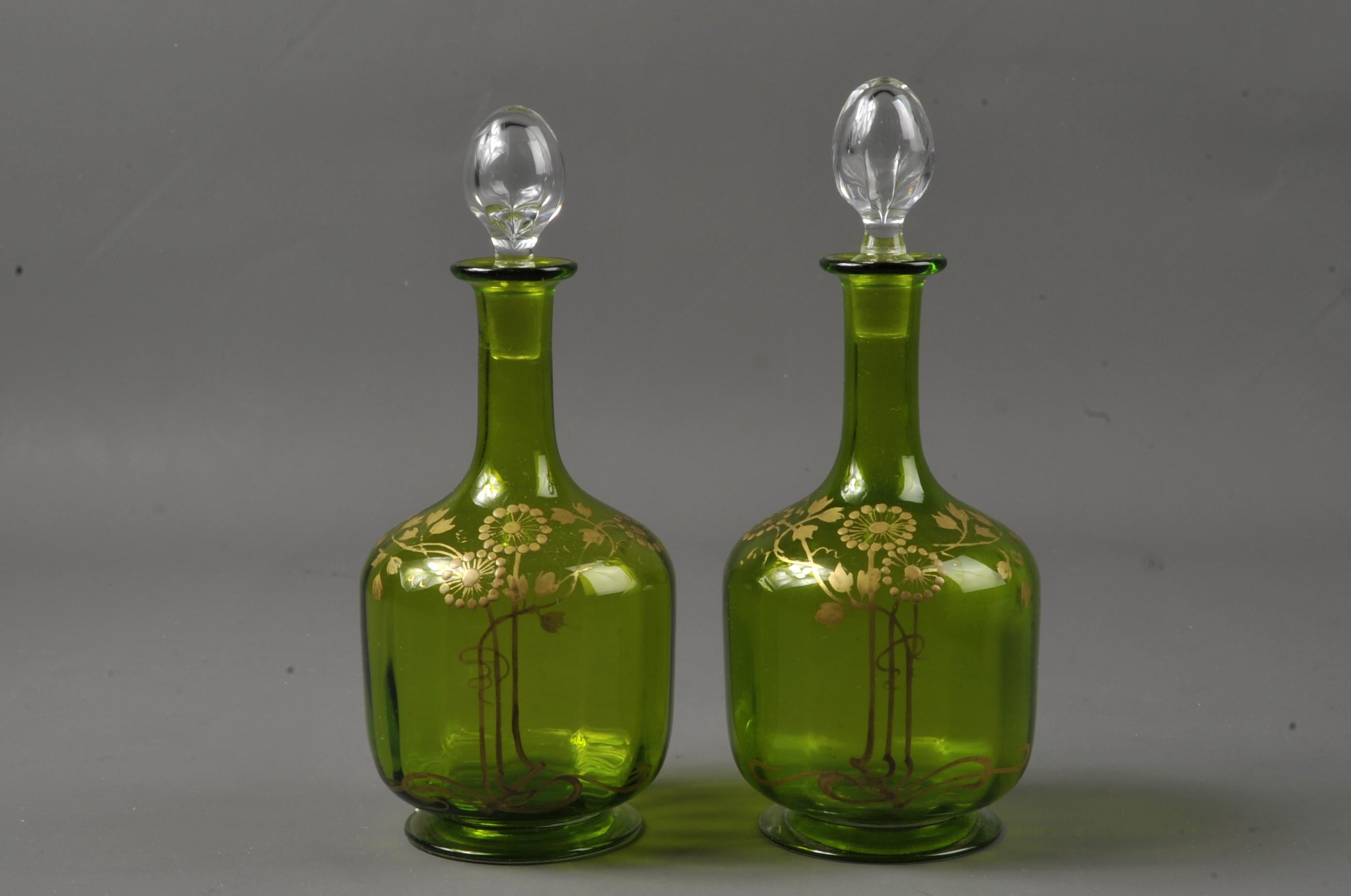 Art Nouveau Liquor Service Stamped from Baccarat Crystal For Sale 3