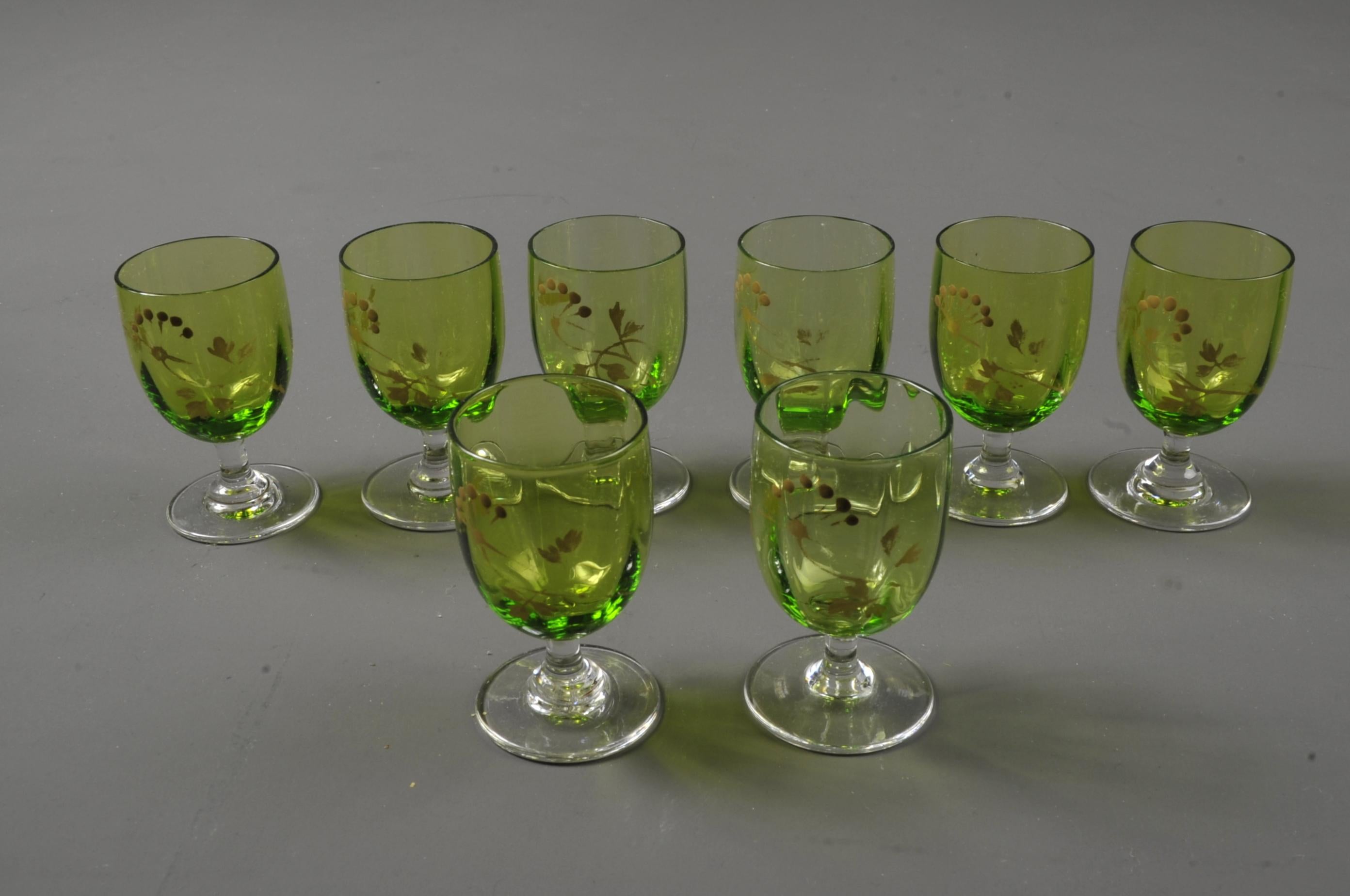 Service à liqueur Art Nouveau estampillé de cristal Baccarat en vente 2