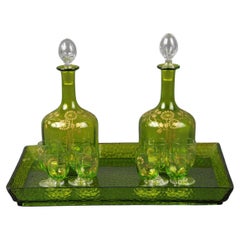 Service à liqueur Art Nouveau estampillé en cristal de Baccarat