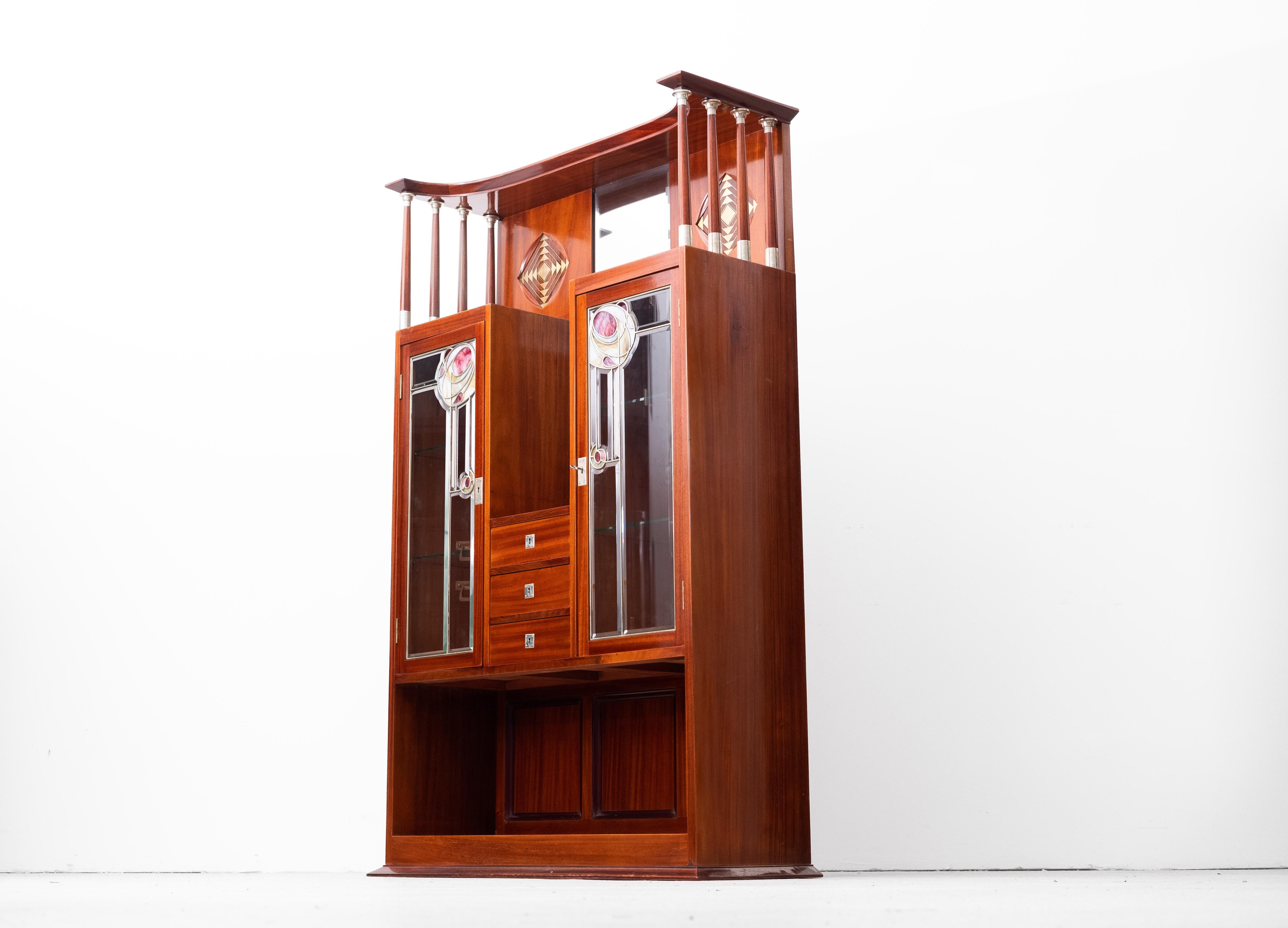 Jugendstil-Wohnzimmerschrank von Julius & Josef Herrmann, Wiener Sezession (1905) im Angebot 6