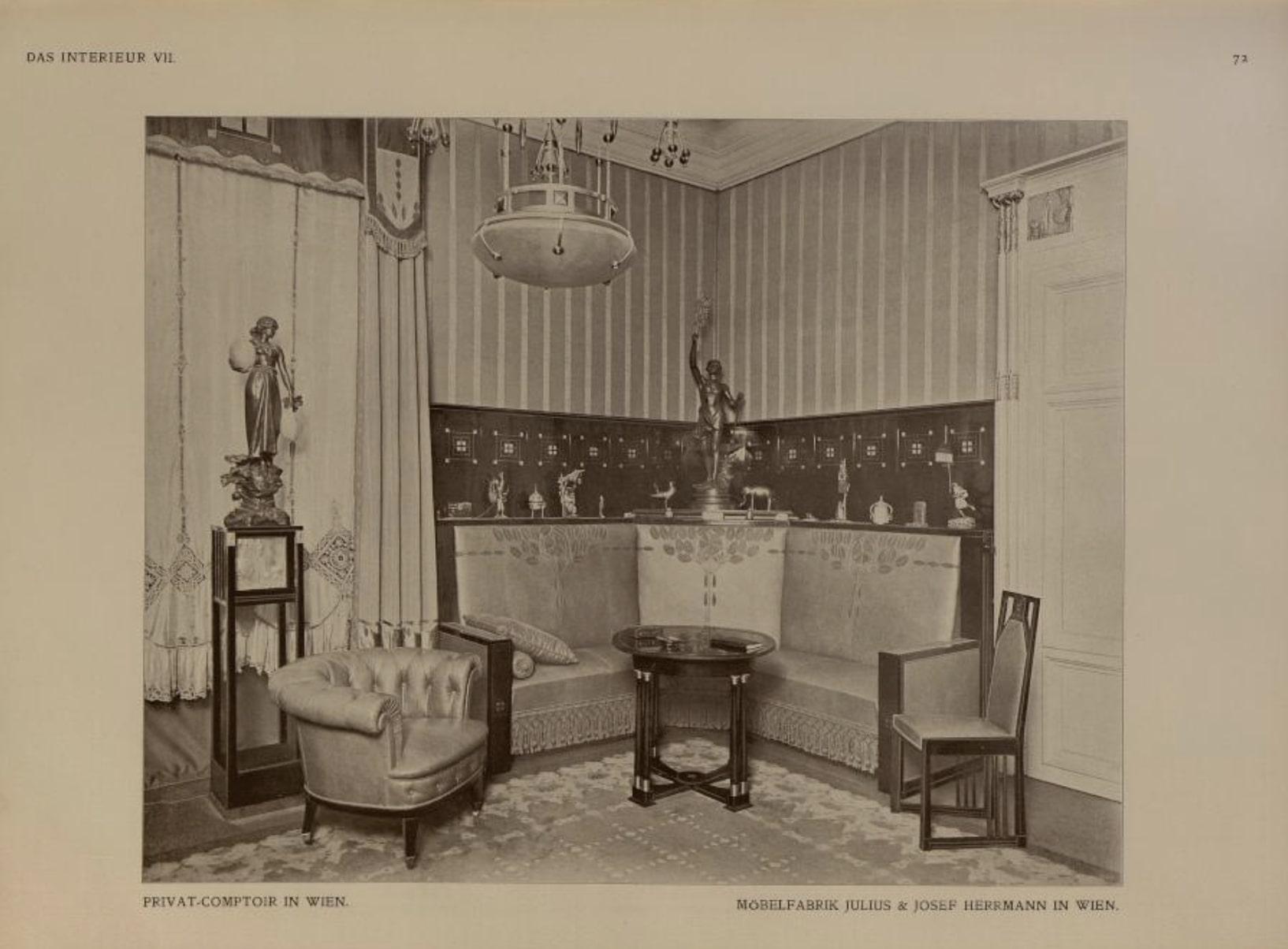 Jugendstil-Wohnzimmerschrank von Julius & Josef Herrmann, Wiener Sezession (1905) (Frühes 20. Jahrhundert) im Angebot