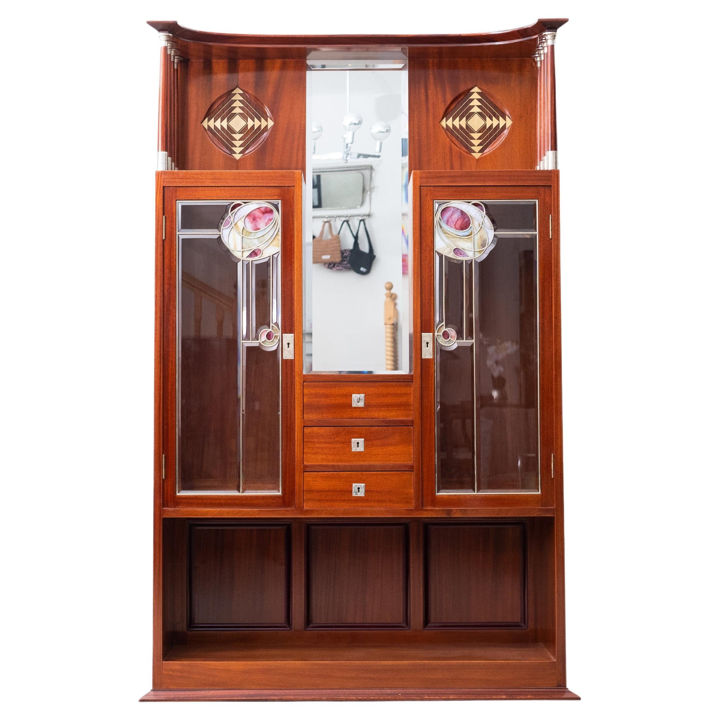 Jugendstil-Wohnzimmerschrank von Julius & Josef Herrmann, Wiener Sezession (1905) im Angebot