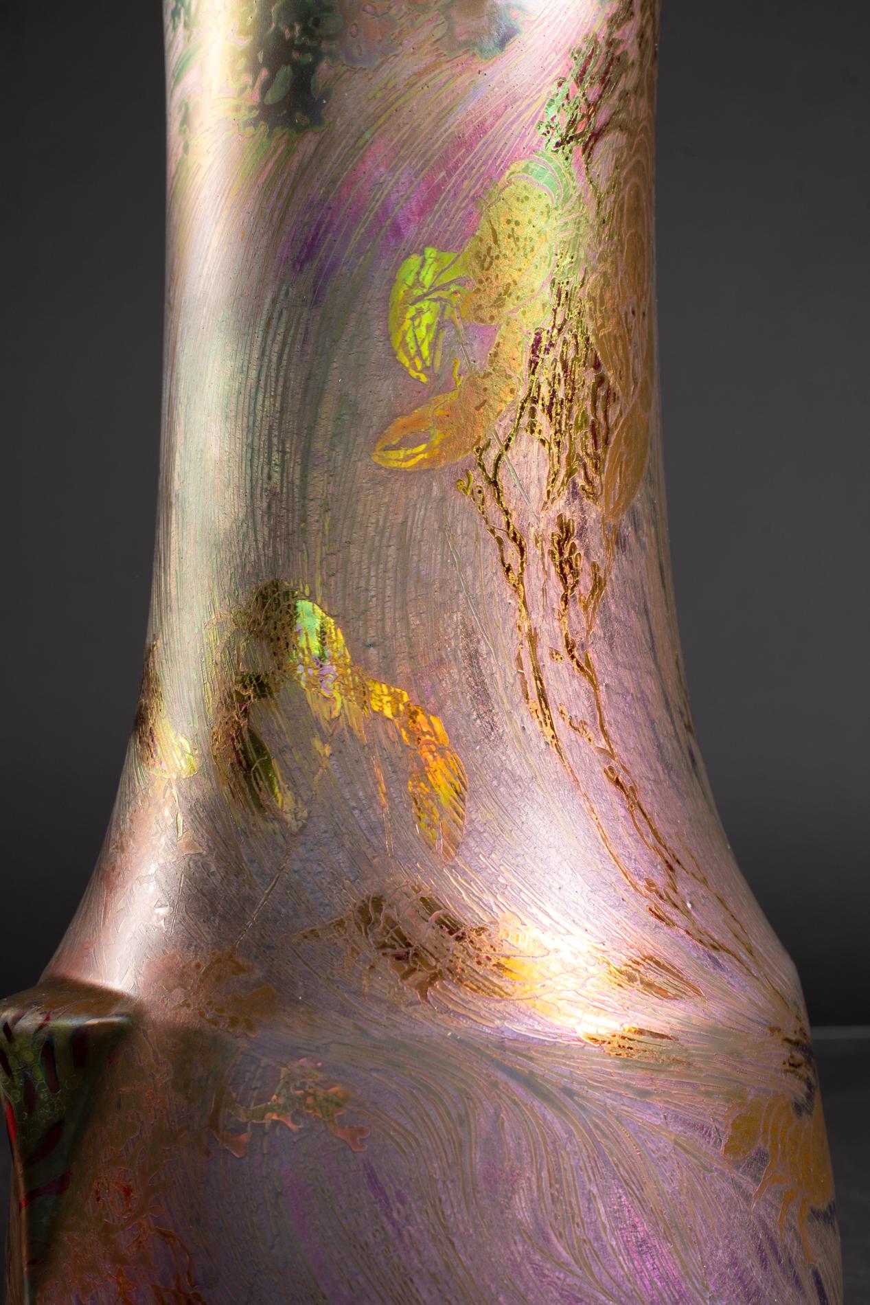 Jugendstil Hummervase im Jugendstil von Clement Massier (Frühes 20. Jahrhundert) im Angebot