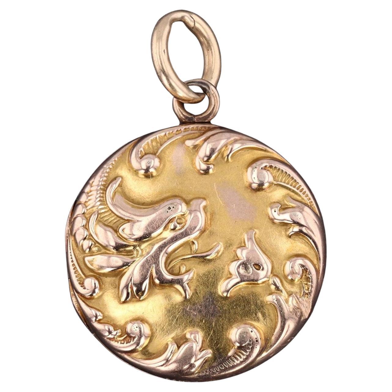 Art Nouveau Locket of 10k Gold