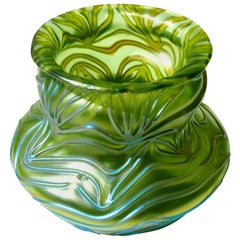 Art Nouveau Bohemian Loetz Crete Formosa Glass Vase