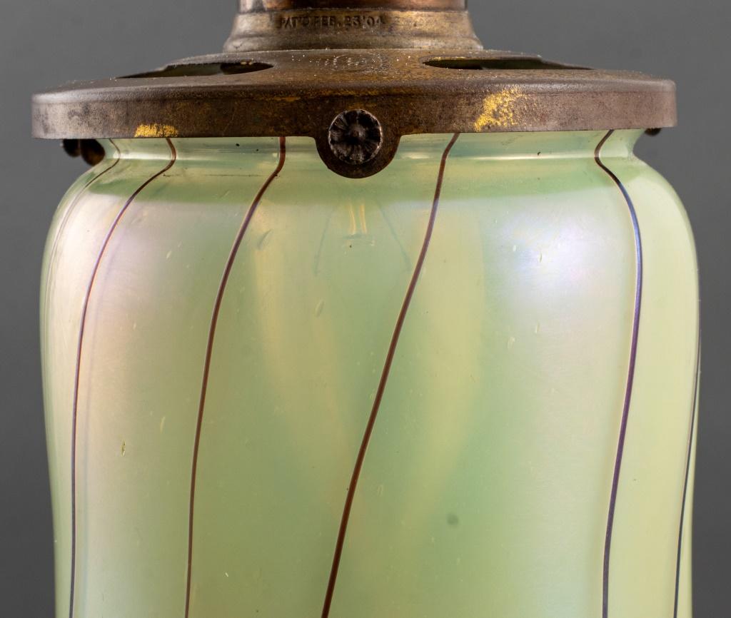 19th Century Art Nouveau Loetz Glass Hanging Pendant Light For Sale