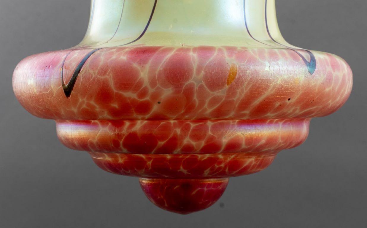 Art Nouveau Loetz Glass Hanging Pendant Light For Sale 1
