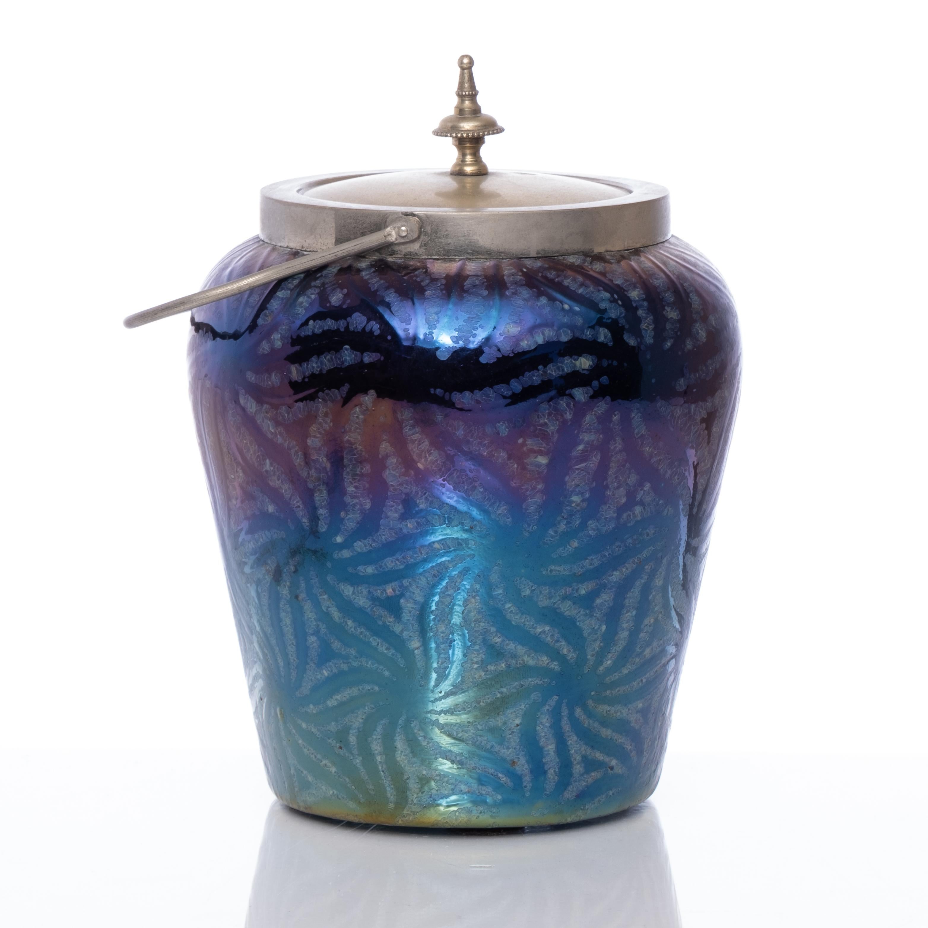 iridescent glass jar