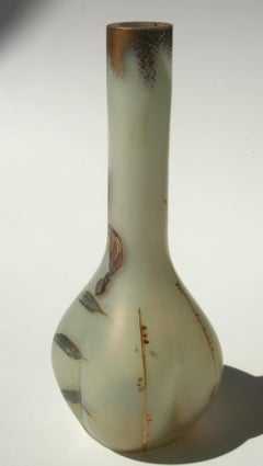 Art Nouveau Bohemian Loetz Small Enameled Arcadia Glass Vase
