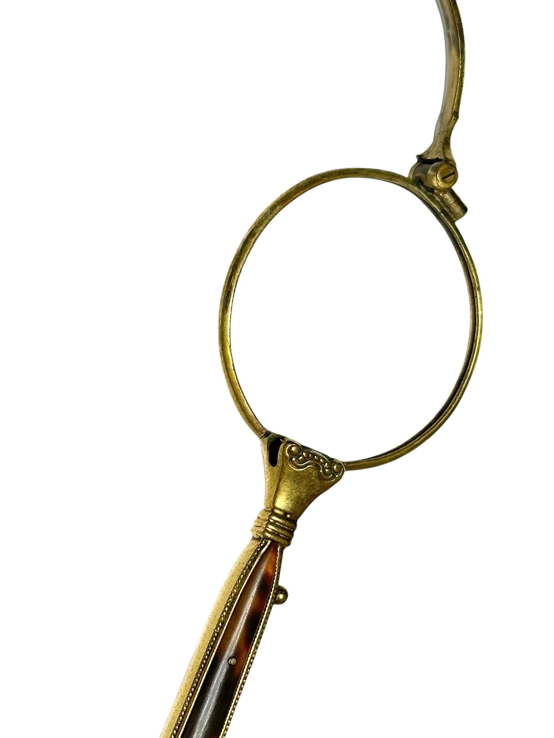 Austrian Art Nouveau Lorgnette Opera Glasses Folding Spectacles Antique Austria 1900s For Sale