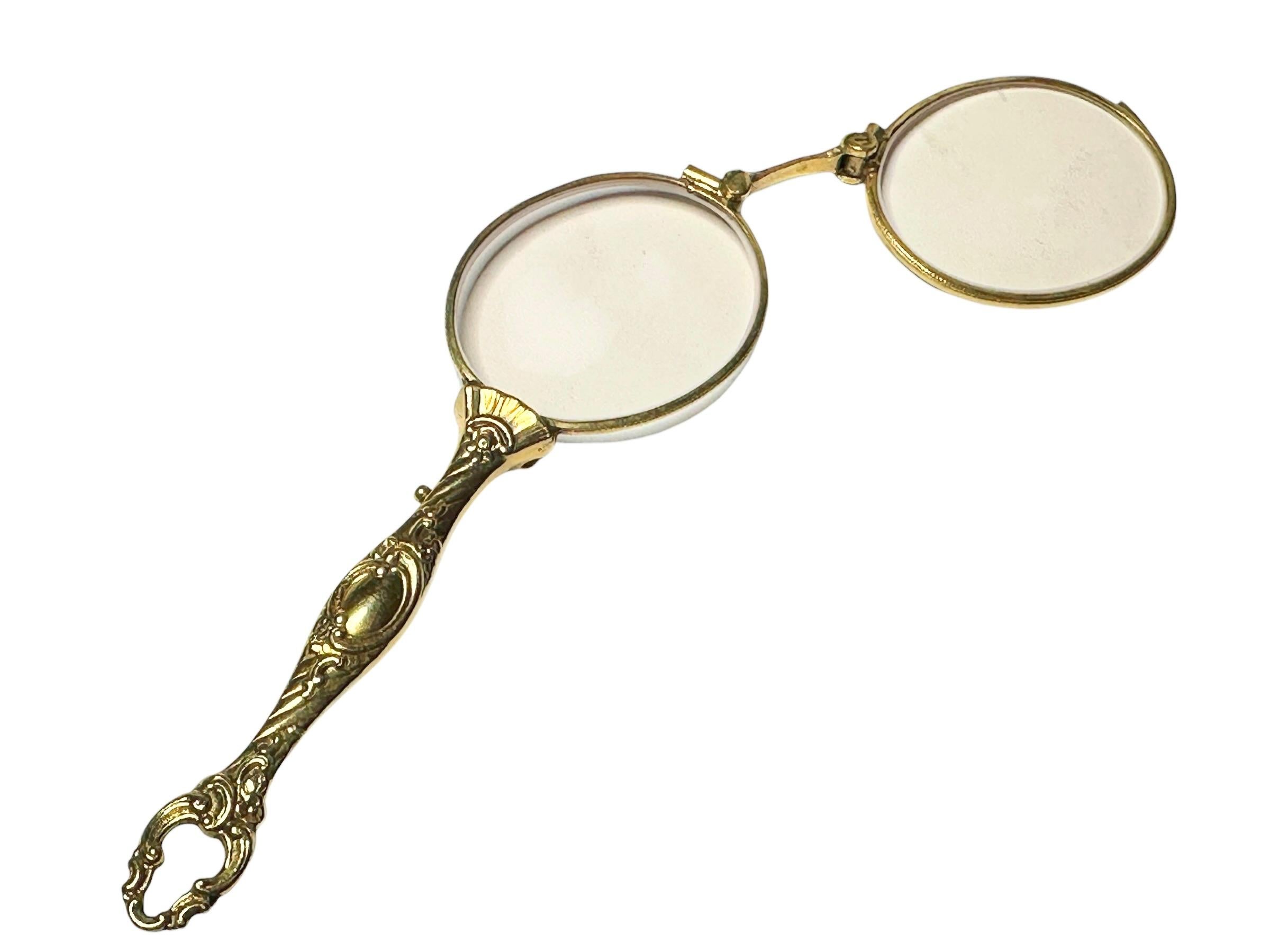 Austrian Art Nouveau Lorgnette Opera Glasses Folding Spectacles Antique Austria 1900s