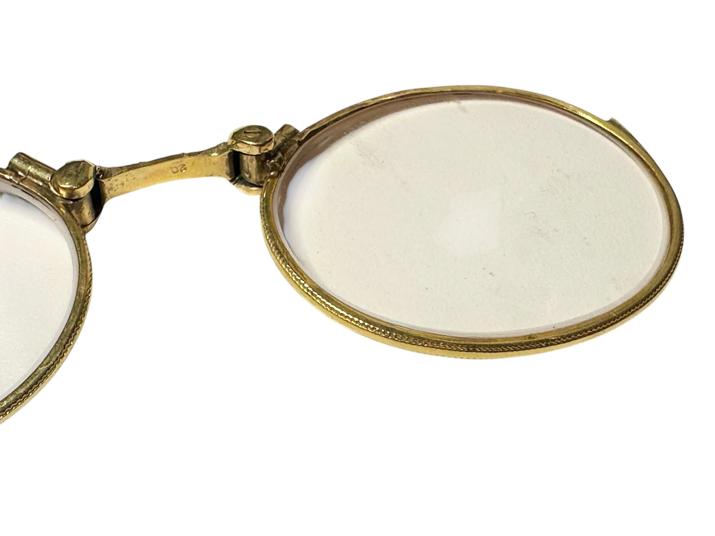 20th Century Art Nouveau Lorgnette Opera Glasses Folding Spectacles Antique Austria 1900s