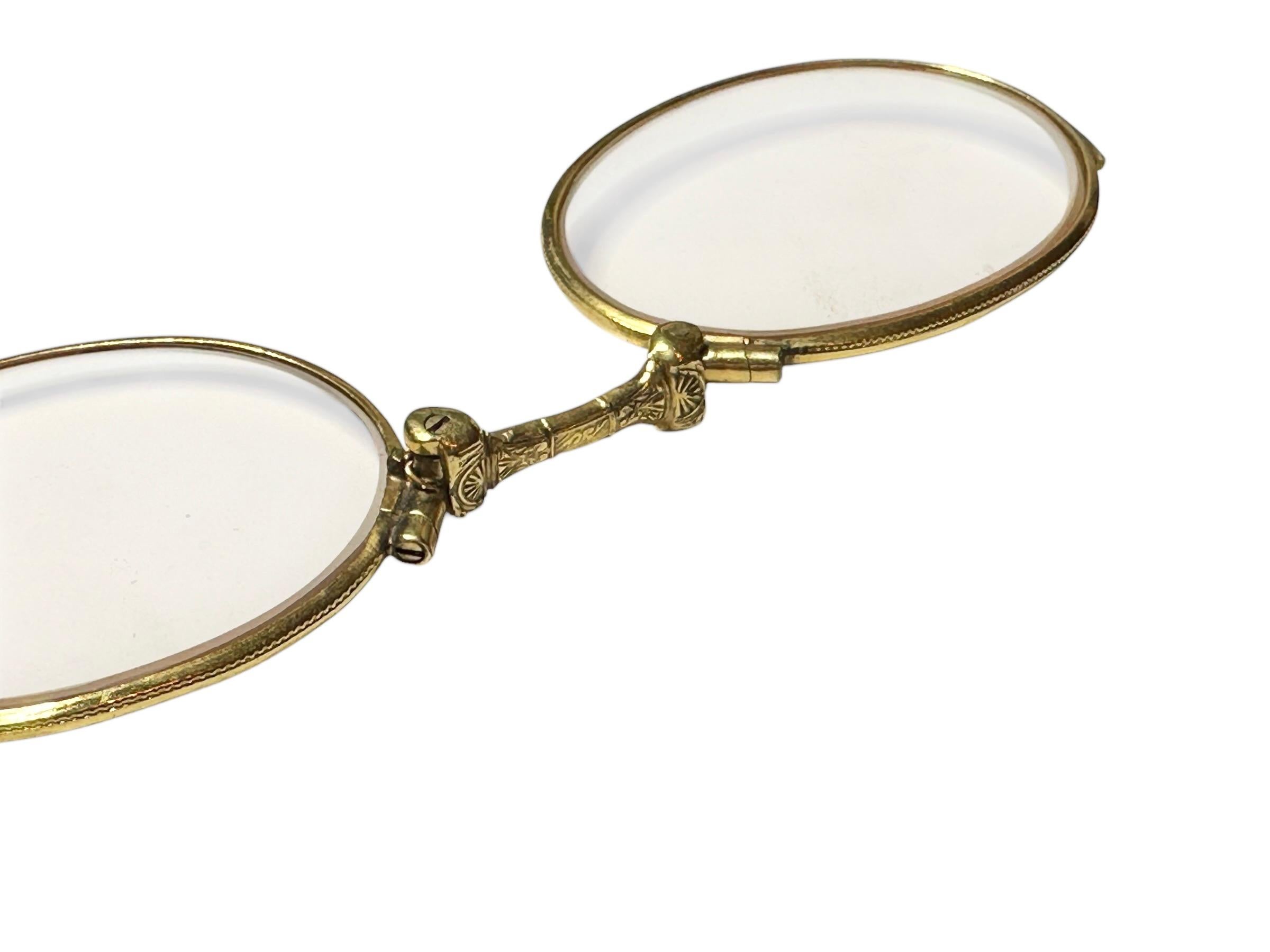 Art Nouveau Lorgnette Opera Glasses Folding Spectacles Antique Austria 1900s 1