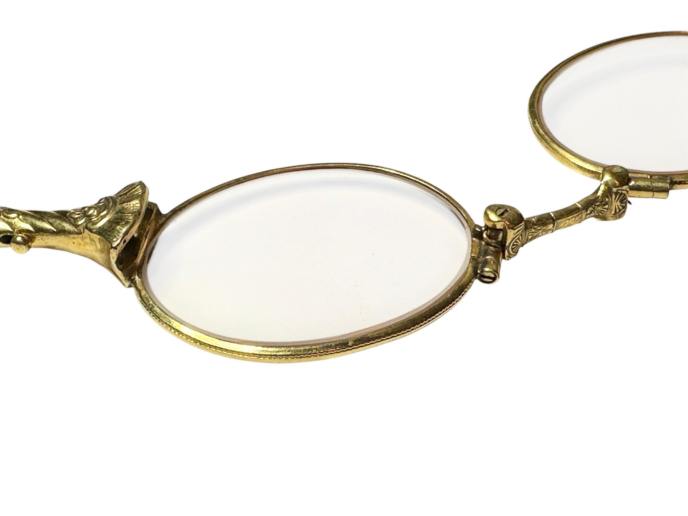 Art Nouveau Lorgnette Opera Glasses Folding Spectacles Antique Austria 1900s 2