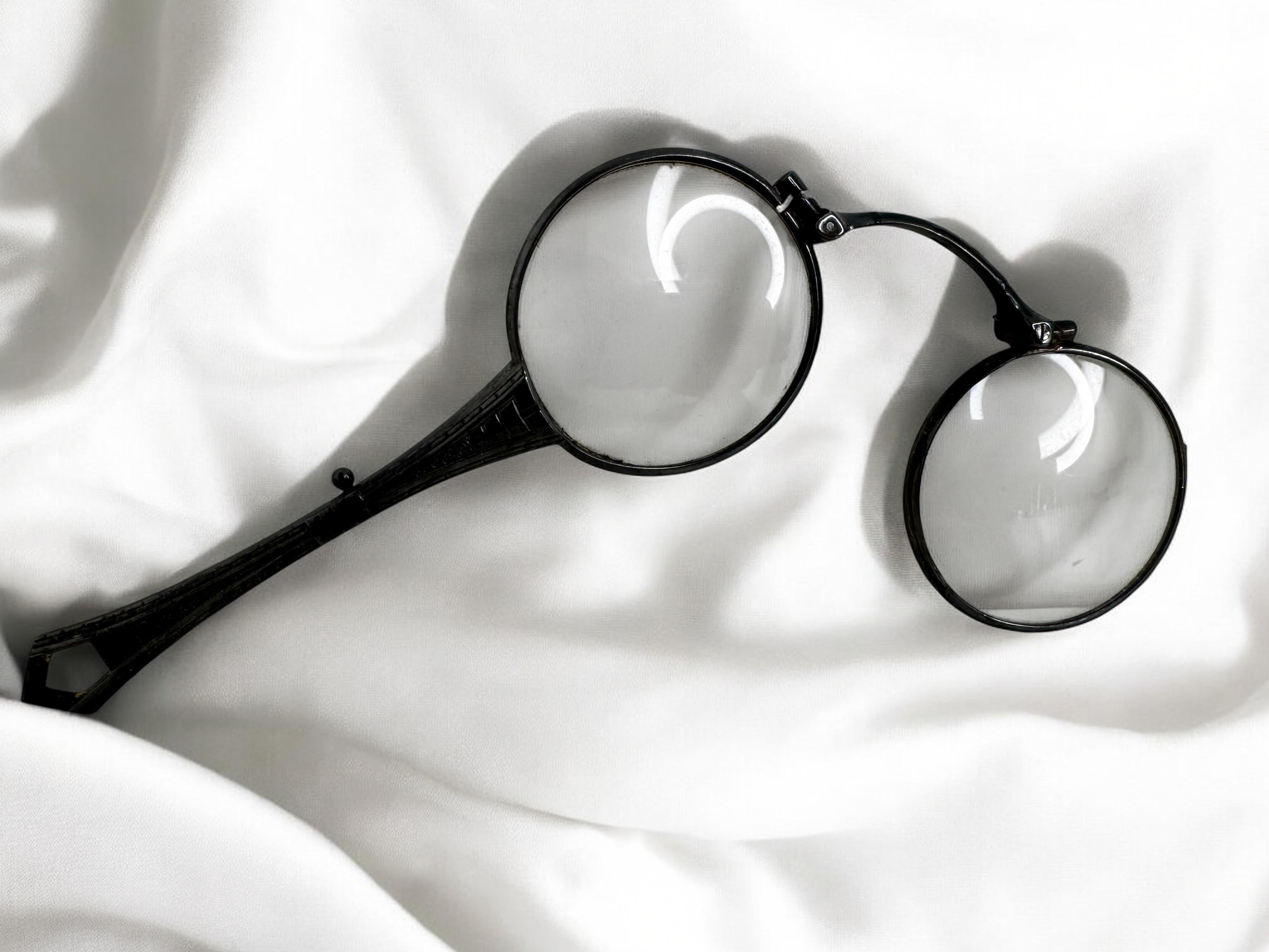 Art Nouveau Lorgnette Opera Glasses Folding Spectacles Antique German 835 Silver For Sale 9