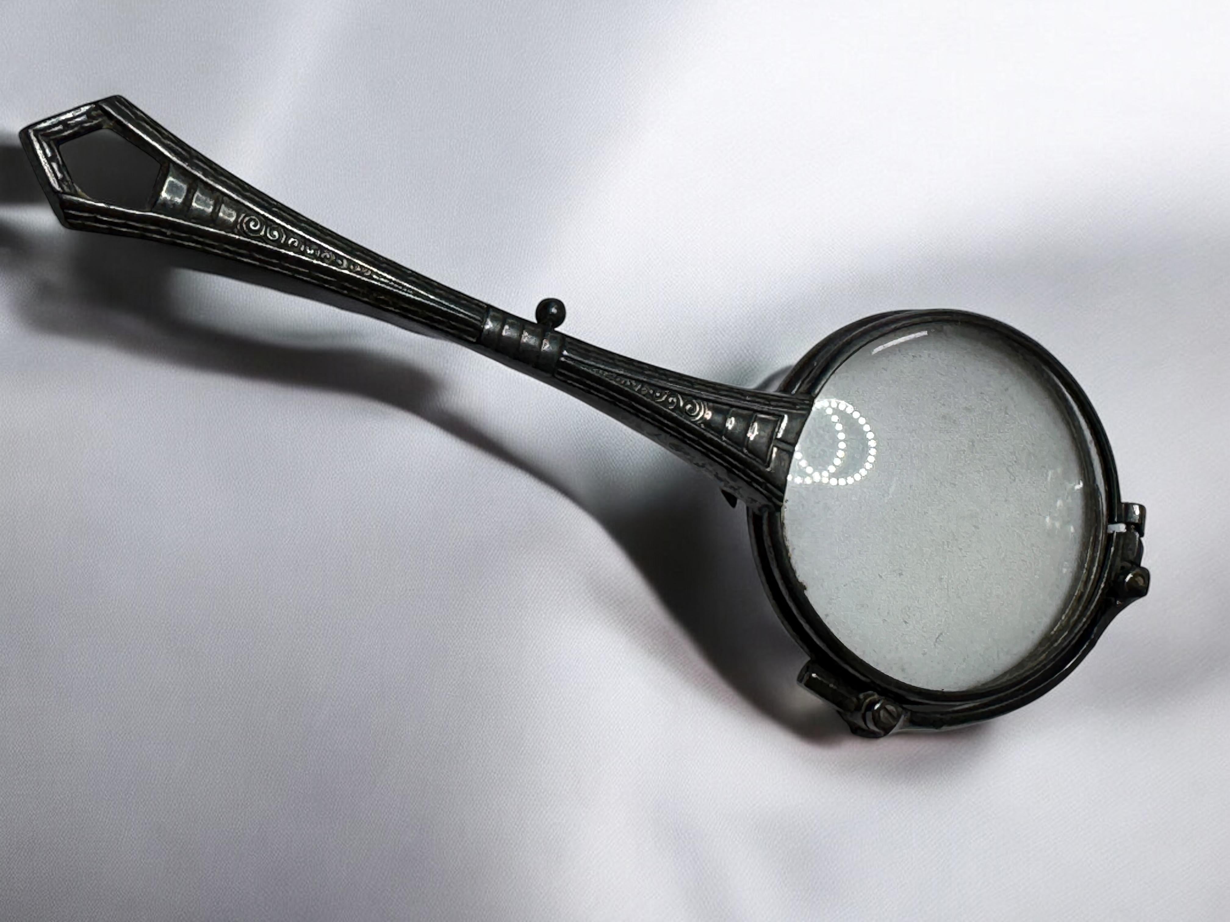 Art Nouveau Lorgnette Opera Glasses Folding Spectacles Antique German 835 Silver For Sale 10
