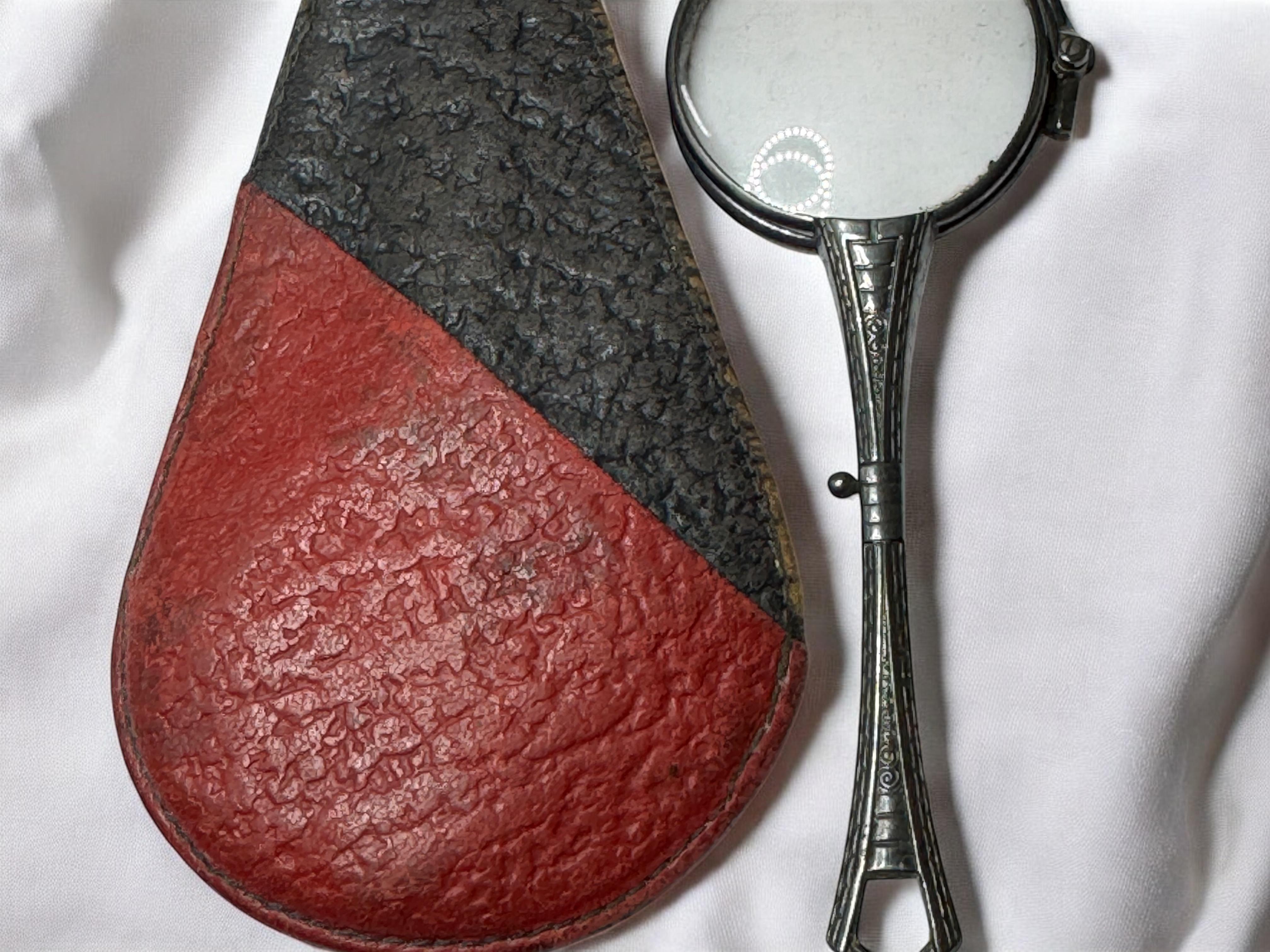 Art Nouveau Lorgnette Opera Glasses Folding Spectacles Antique German 835 Silver For Sale 14