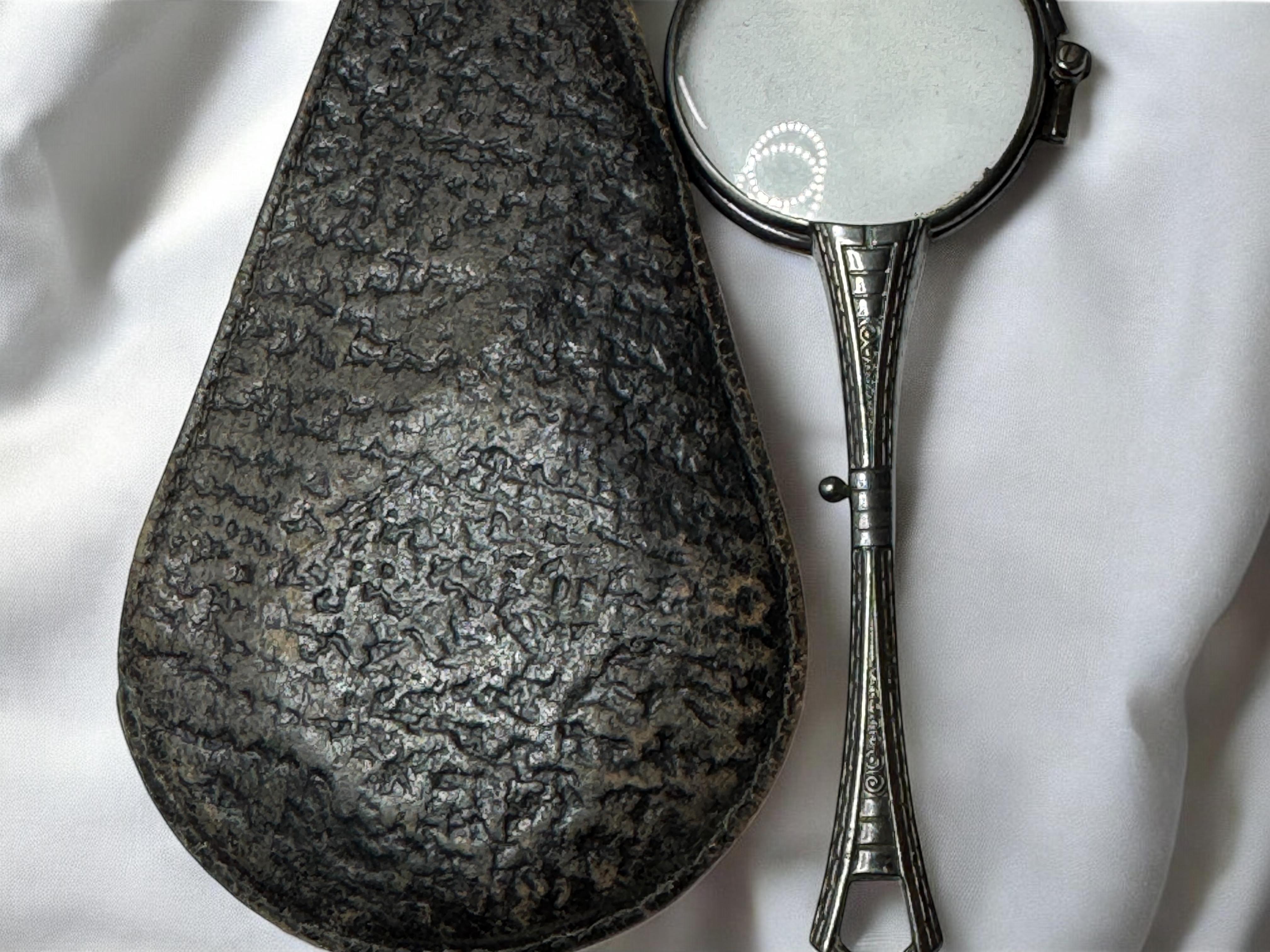 Art Nouveau Lorgnette Opera Glasses Folding Spectacles Antique German 835 Silver For Sale 15