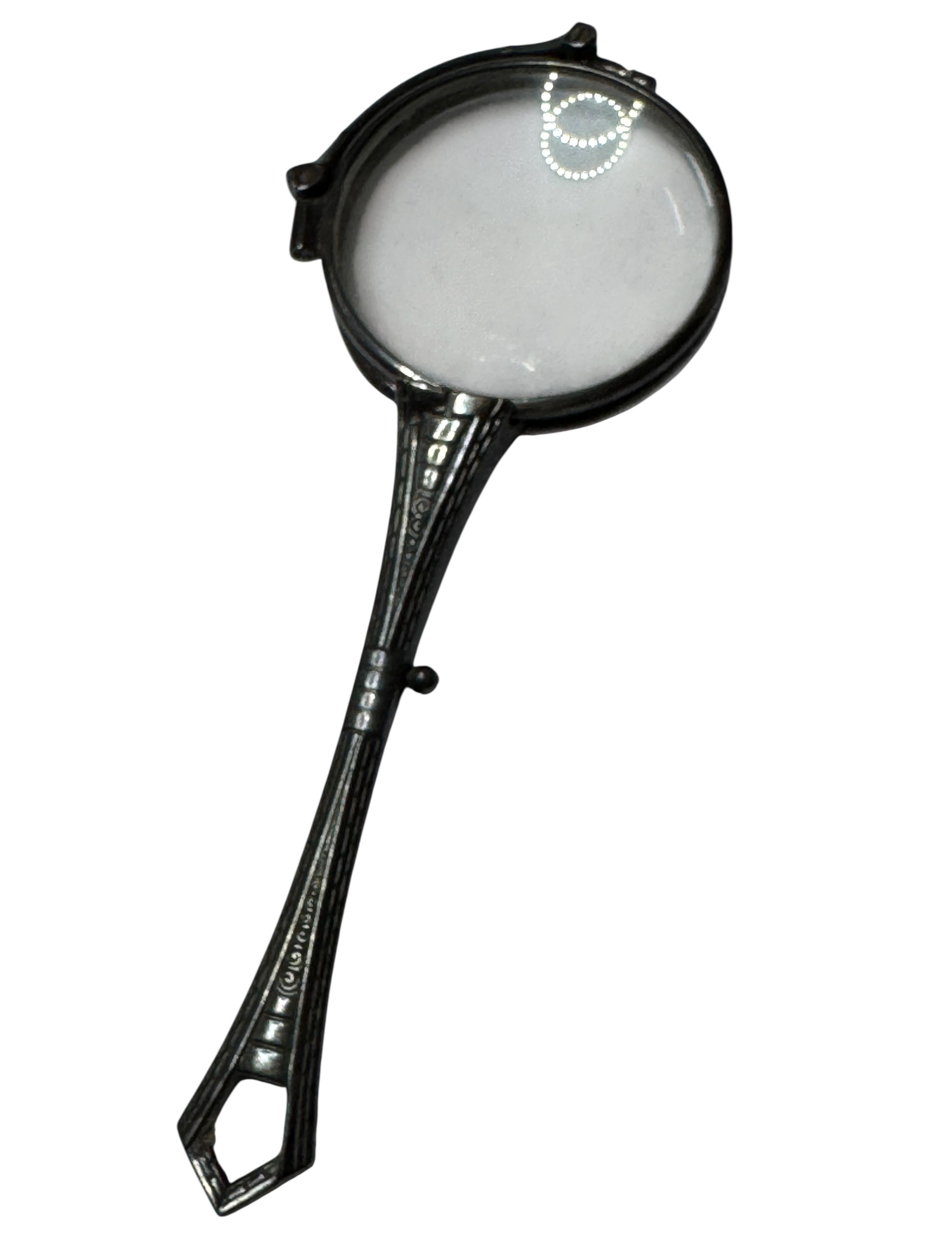 Art Nouveau Lorgnette Opera Glasses Folding Spectacles Antique German 835 Silver For Sale 1