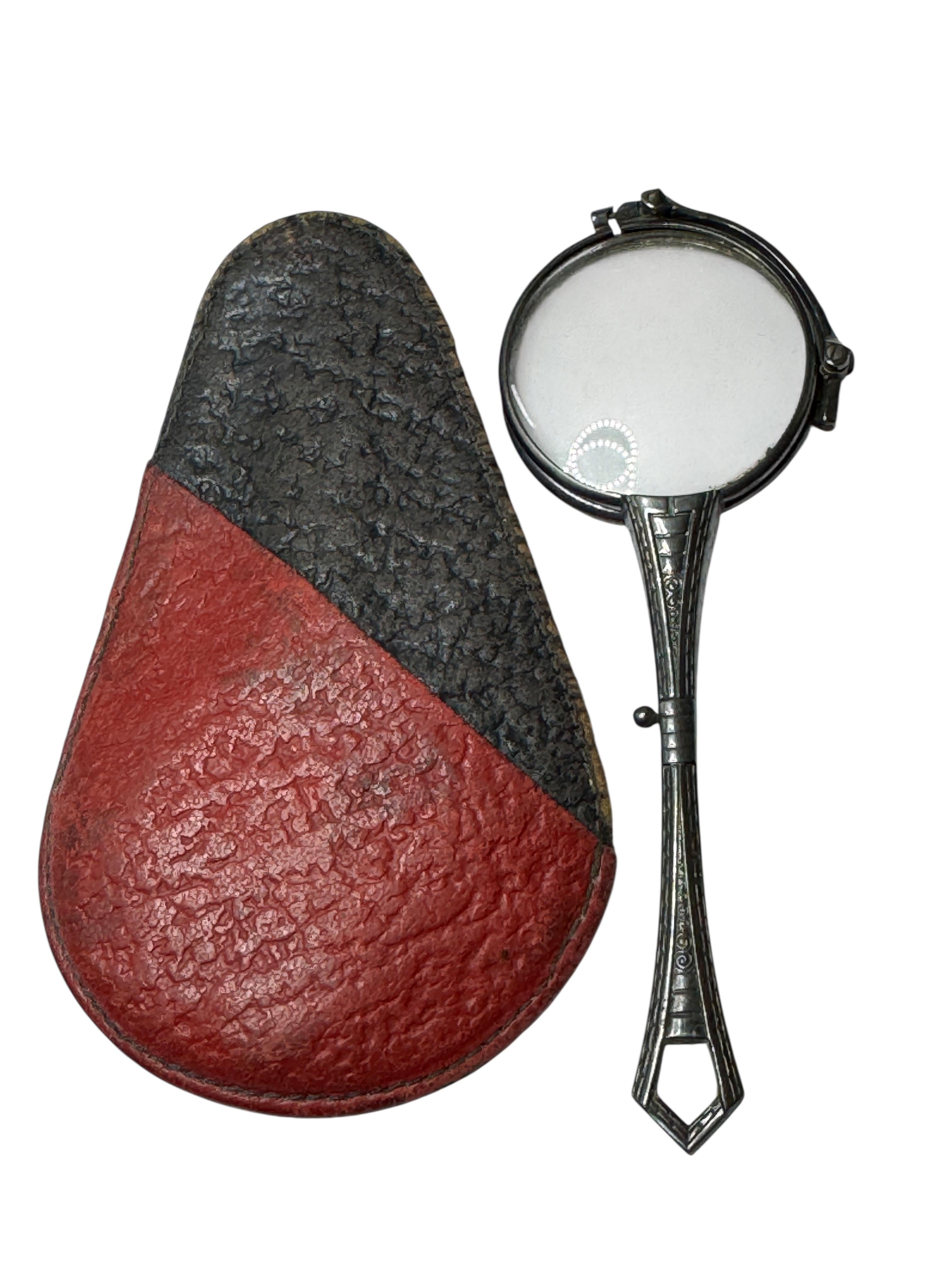 Art Nouveau Lorgnette Opera Glasses Folding Spectacles Antique German 835 Silver For Sale 4