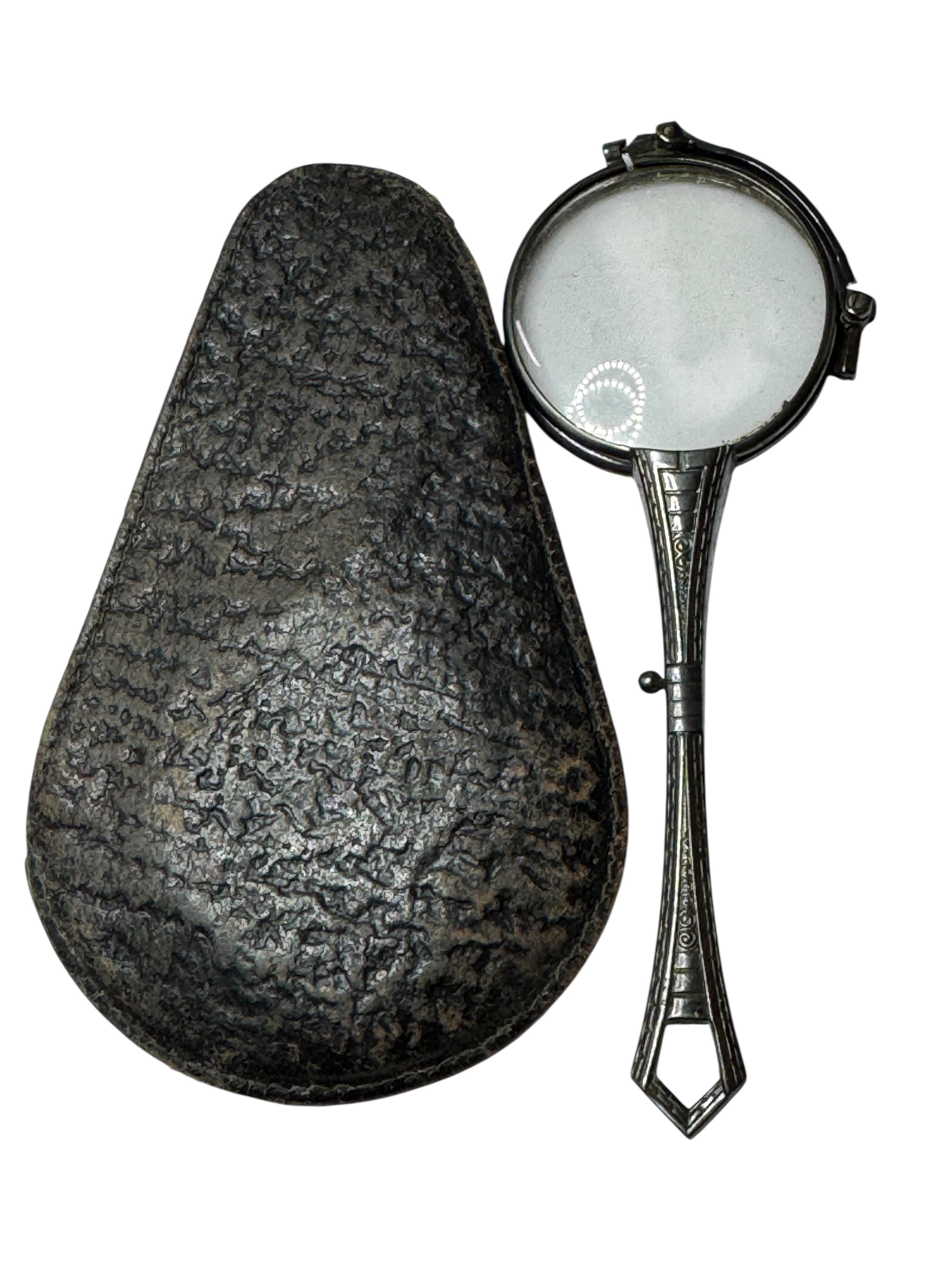 Art Nouveau Lorgnette Opera Glasses Folding Spectacles Antique German 835 Silver For Sale 5