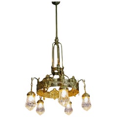 Lustre Art Nouveau Candelabrum à cinq ampoules Vienne, Autriche