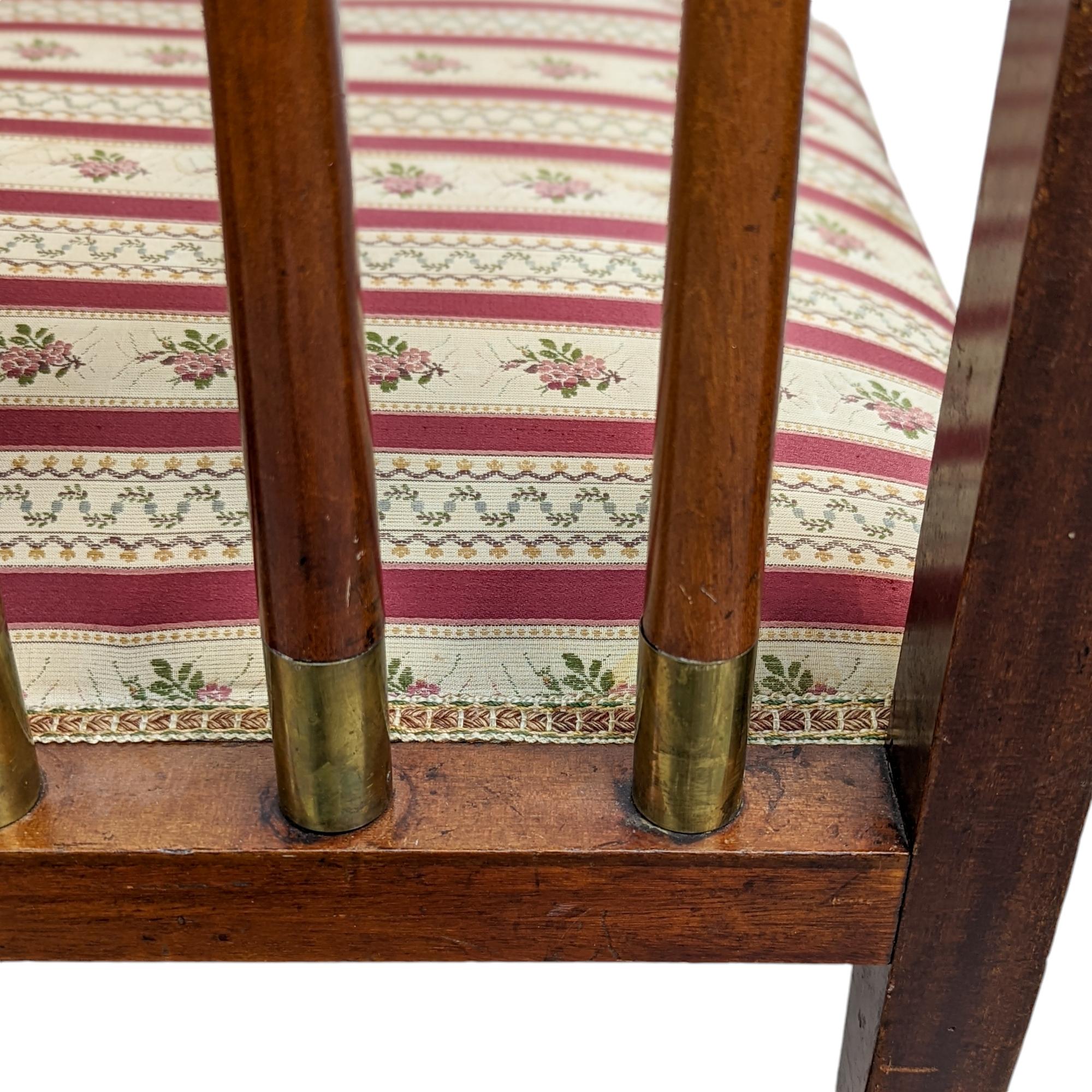 Art Nouveau Mahogany and Brass Armchairs by Hans Christiansen 8