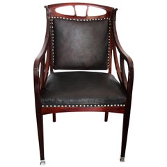 Art Nouveau Mahogany Armchair