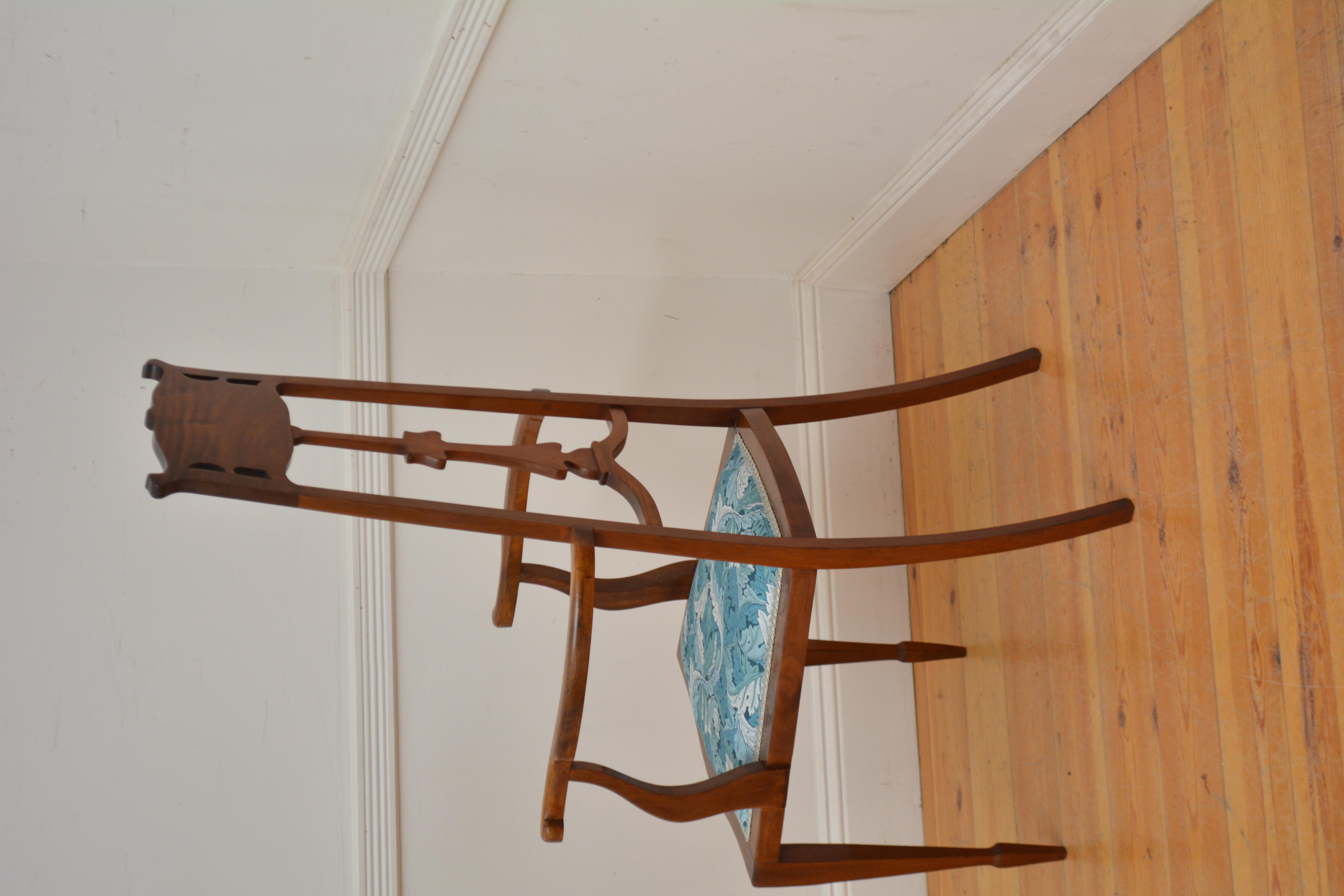 Jugendstil Mahagoni Sessel / Beistellstuhl 4