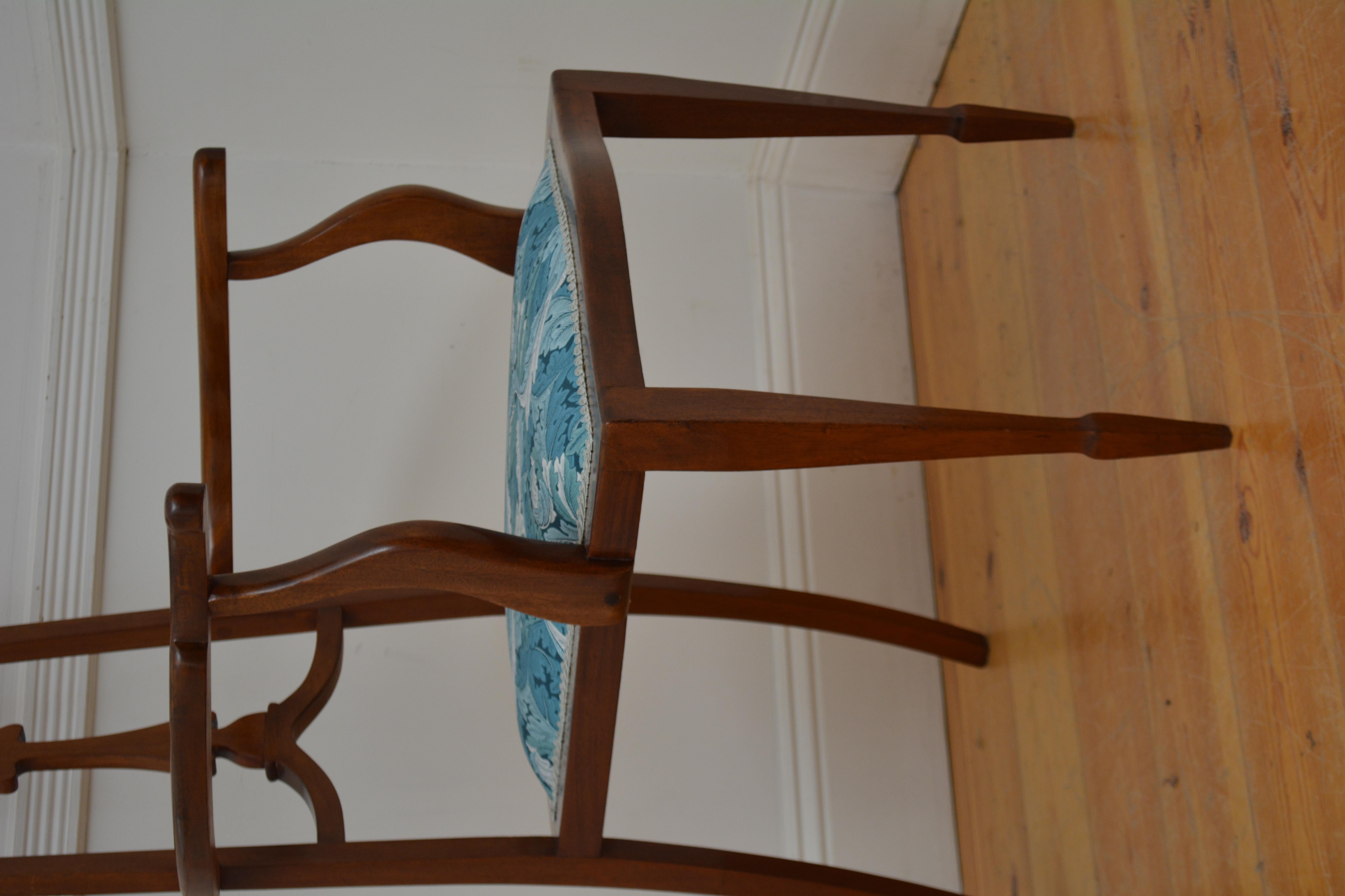 Jugendstil Mahagoni Sessel / Beistellstuhl 8