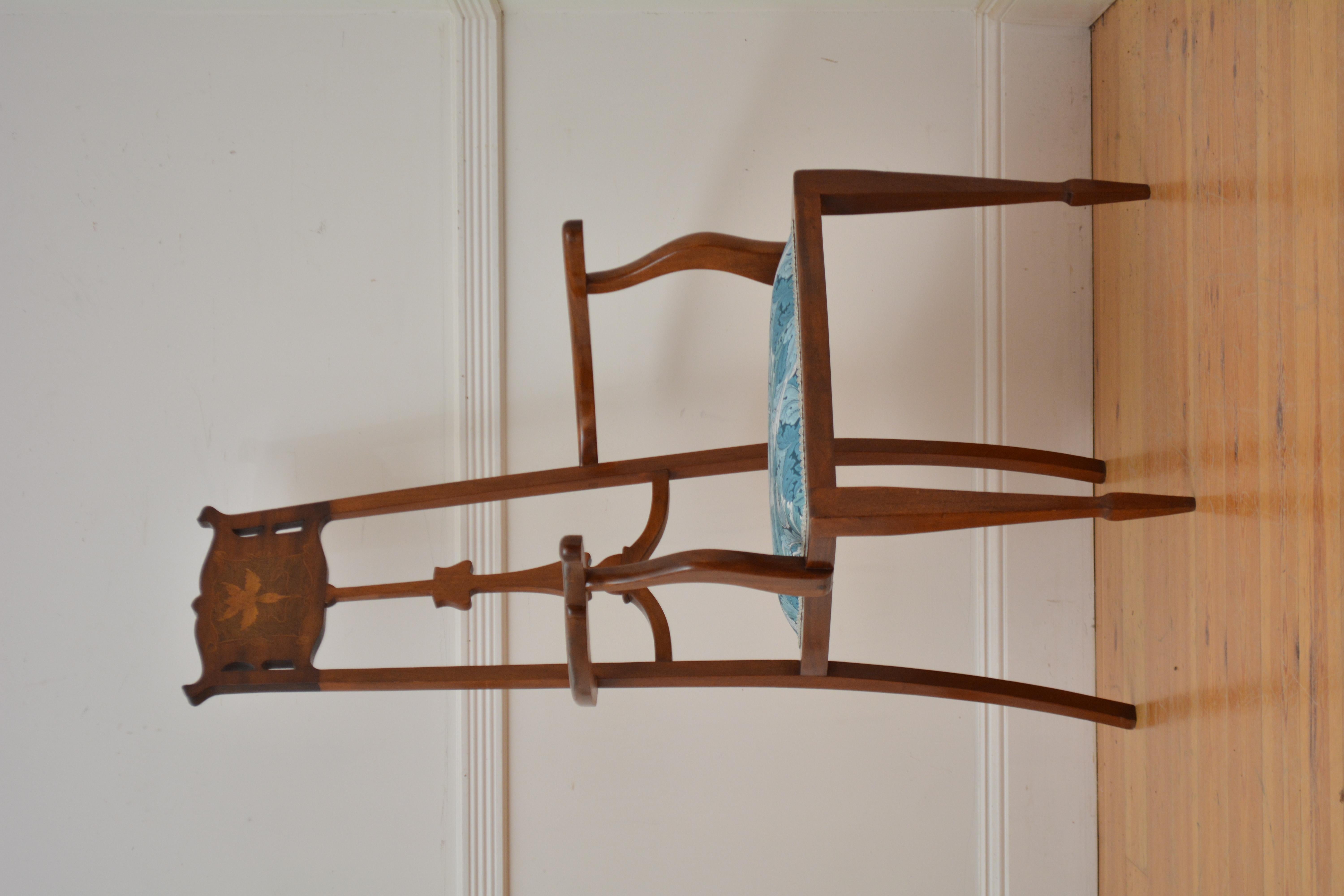 Jugendstil Mahagoni Sessel / Beistellstuhl 1