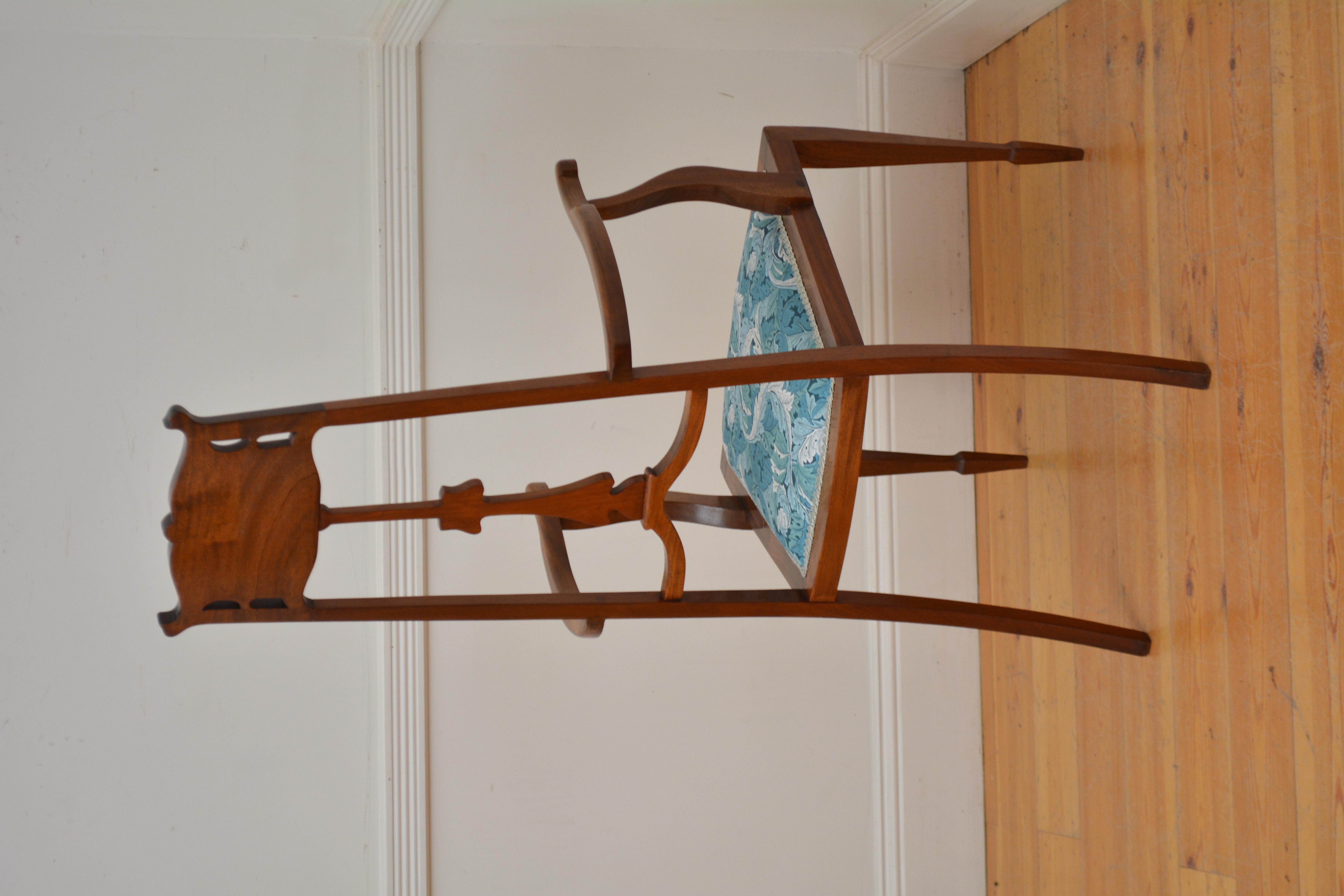 Jugendstil Mahagoni Sessel / Beistellstuhl 3