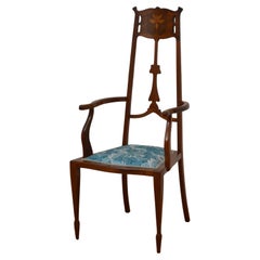 Art Nouveau Mahogany Armchair / Side Chair