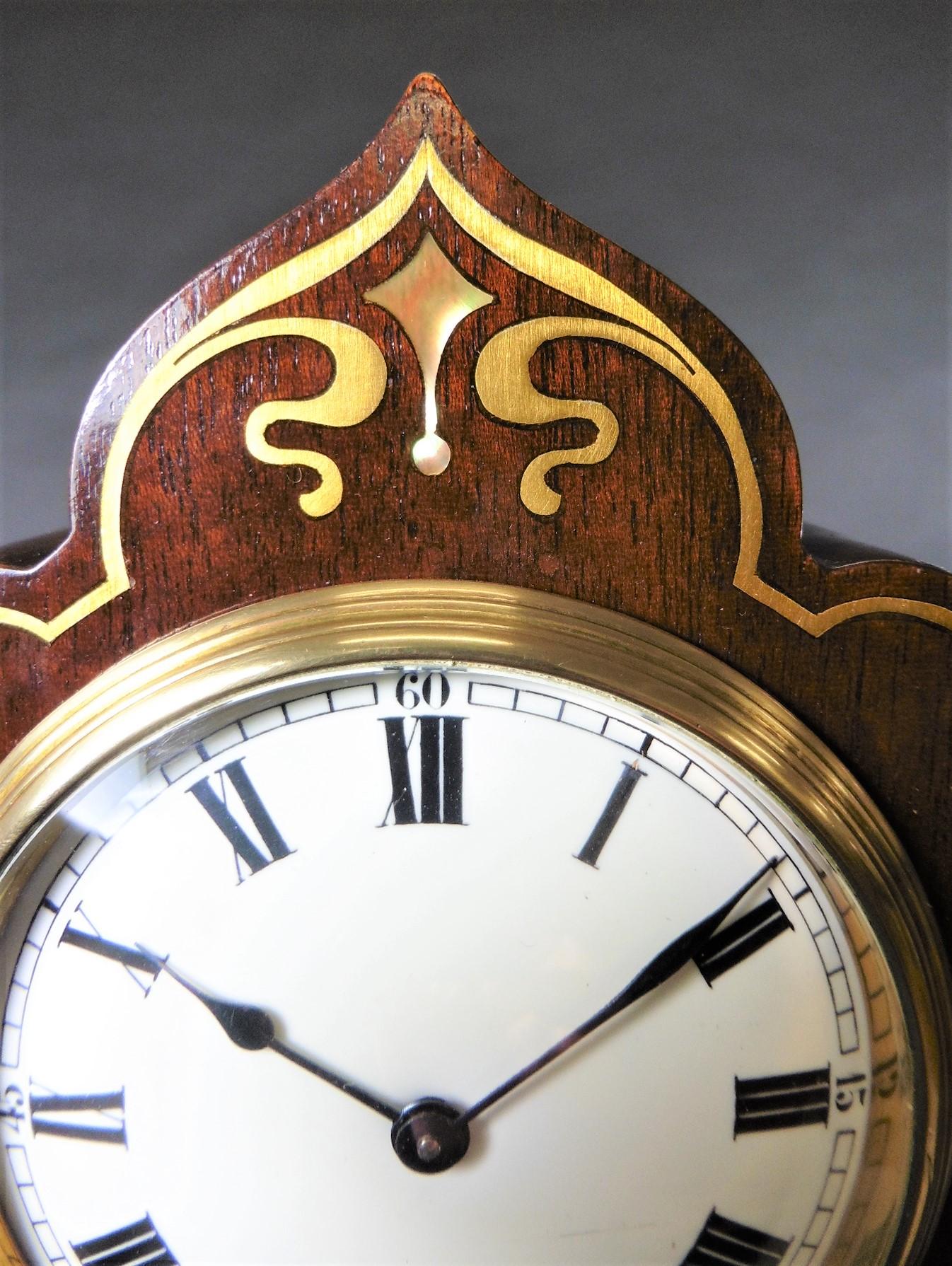 Art Nouveau Mahogany Balloon Clock For Sale 1