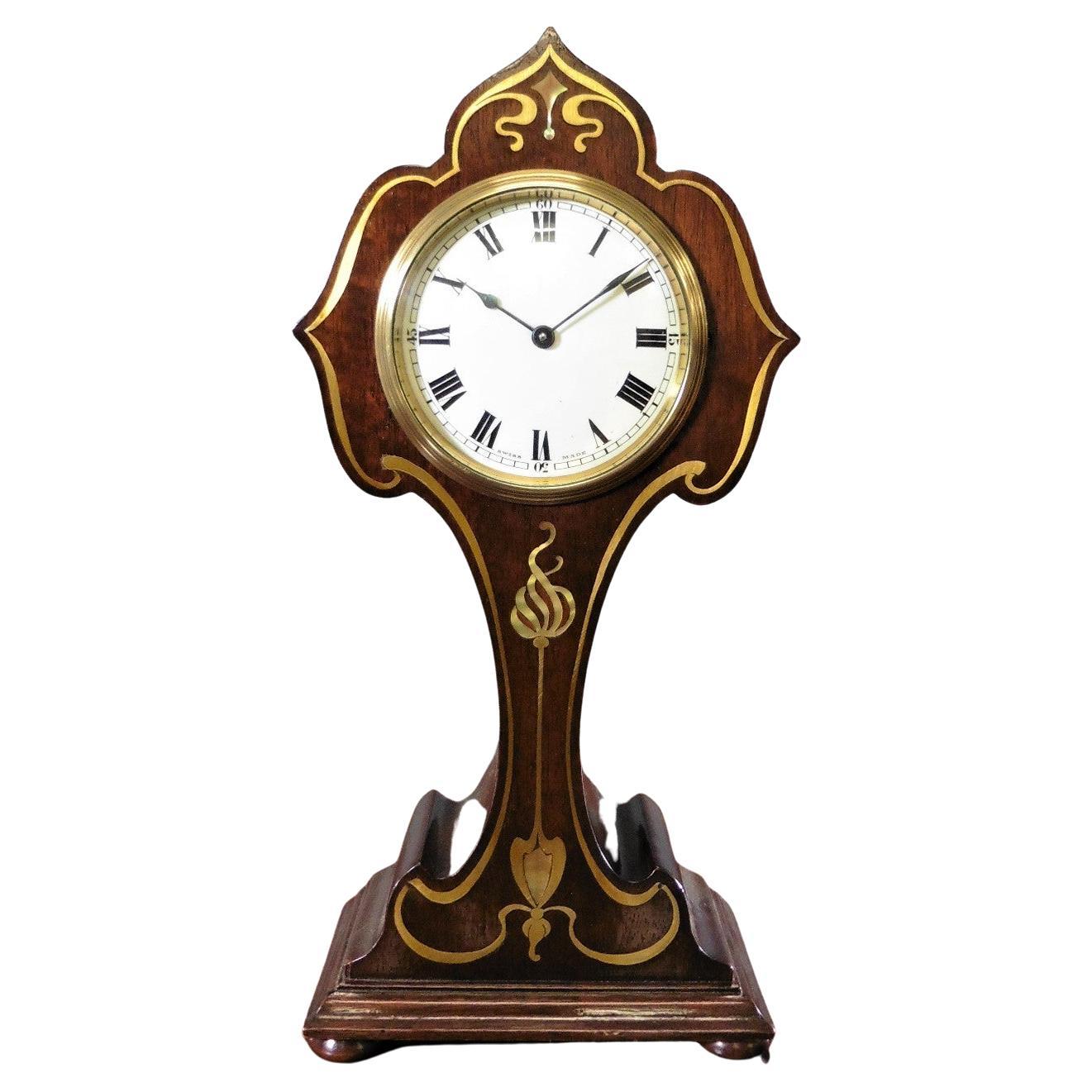 Art Nouveau Mahogany Balloon Clock