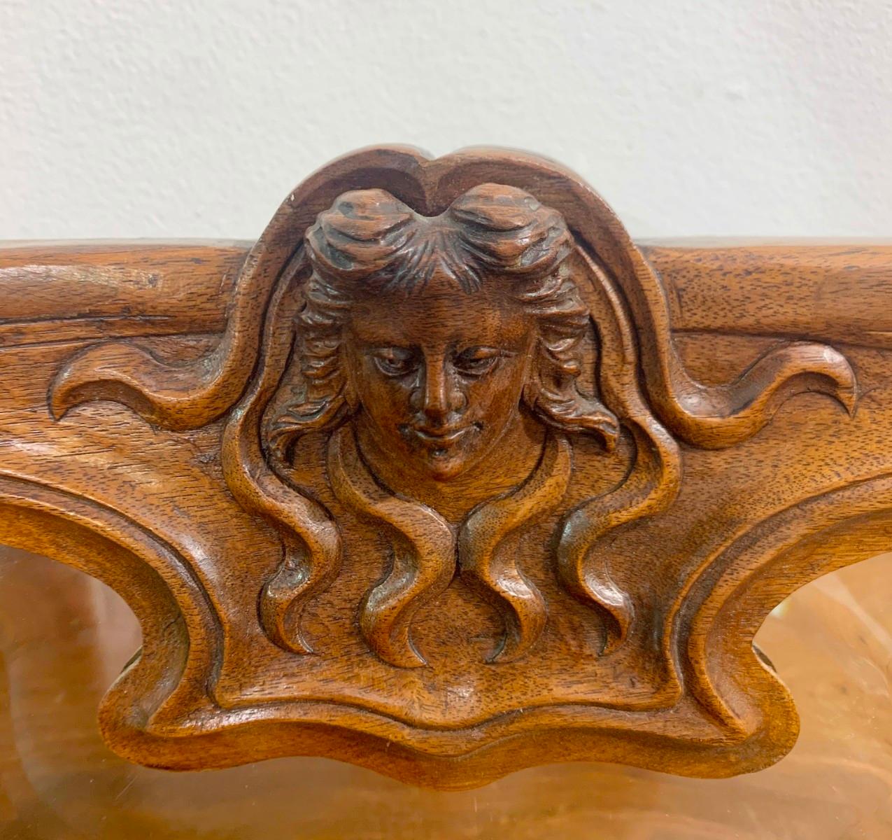 Art Nouveau Mahagoni Vitrinenschrank im Zustand „Gut“ im Angebot in Brussels, BE