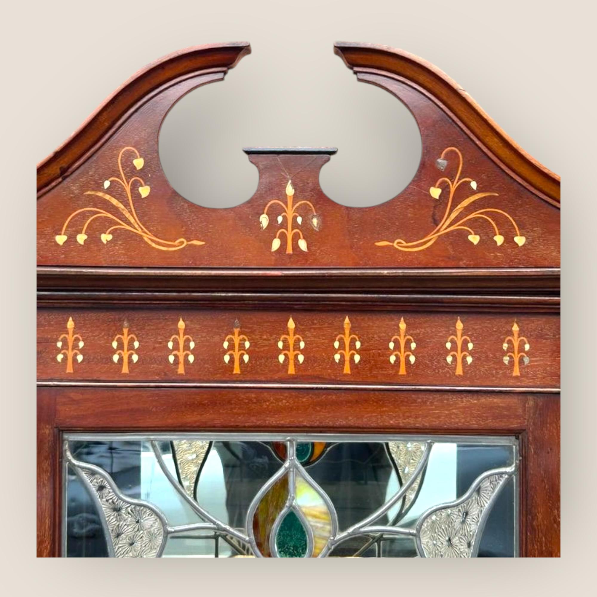 20th Century Art Nouveau Mahogany Display Cabinet For Sale
