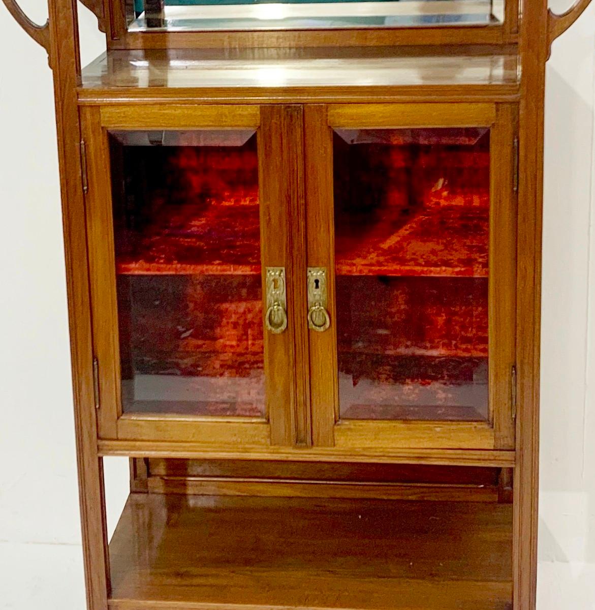 Early 20th Century Art Nouveau Mahogany Display Cabinet For Sale