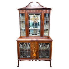 Antique Art Nouveau Mahogany Display Cabinet