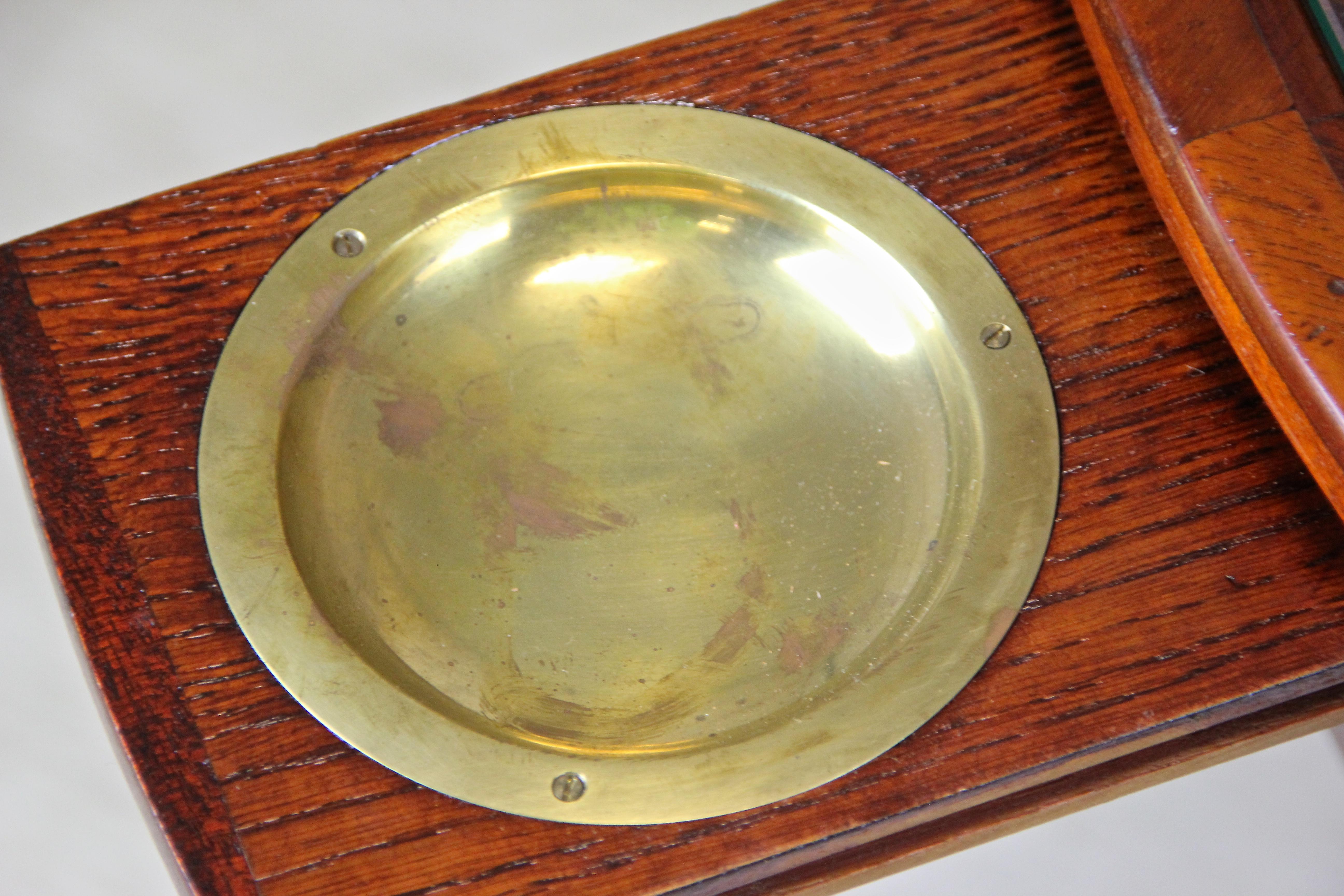 Art Nouveau Mahogany Gaming Table with Hammered Brass Base, Austria, circa 1910 In Good Condition In Lichtenberg, AT