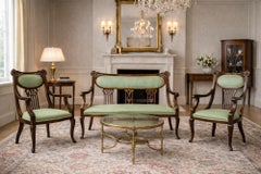 Art Nouveau Mahogany Living Room Set, 1910, Set of 3