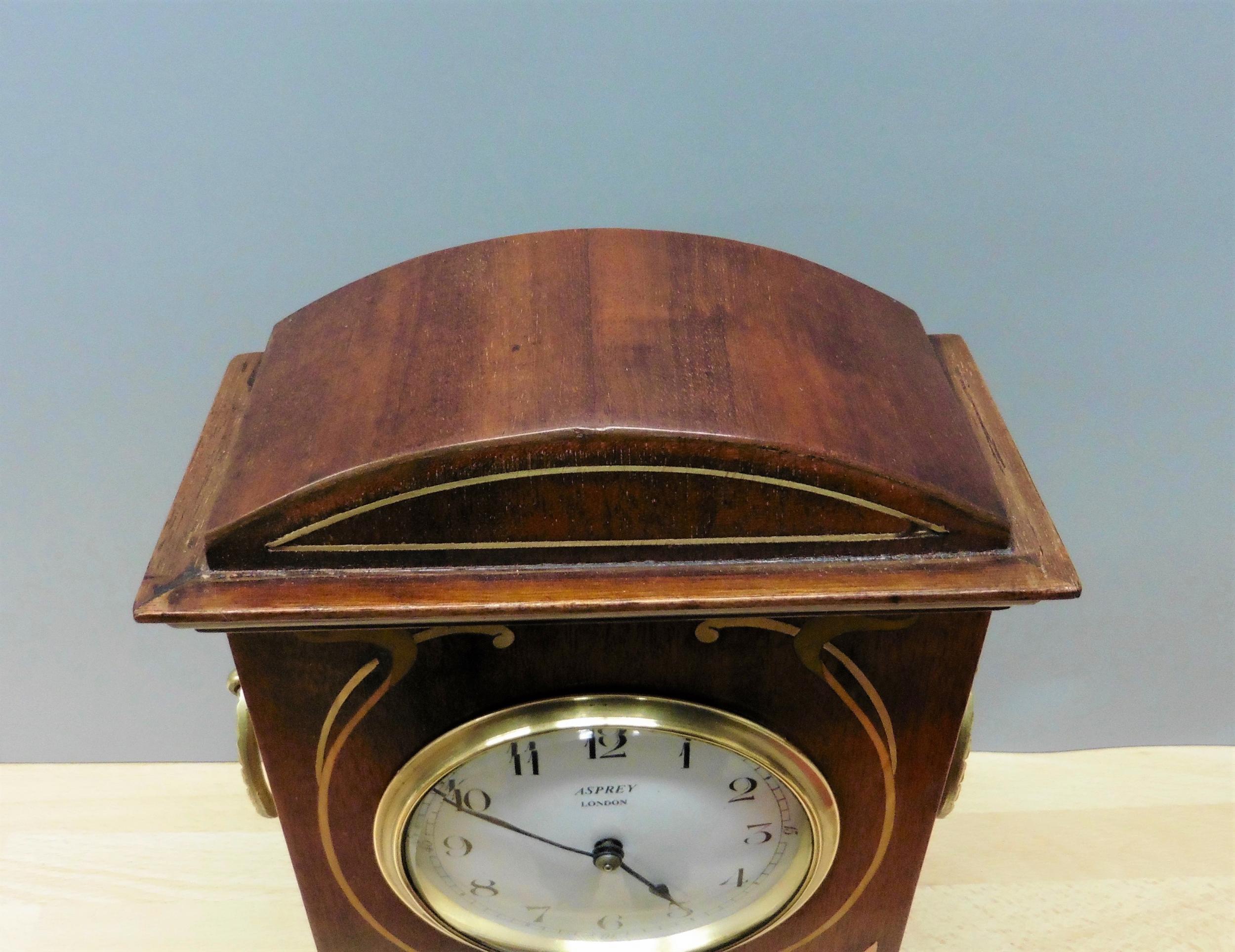 Art Nouveau Mahogany Mantel Clock In Good Condition For Sale In Norwich, GB